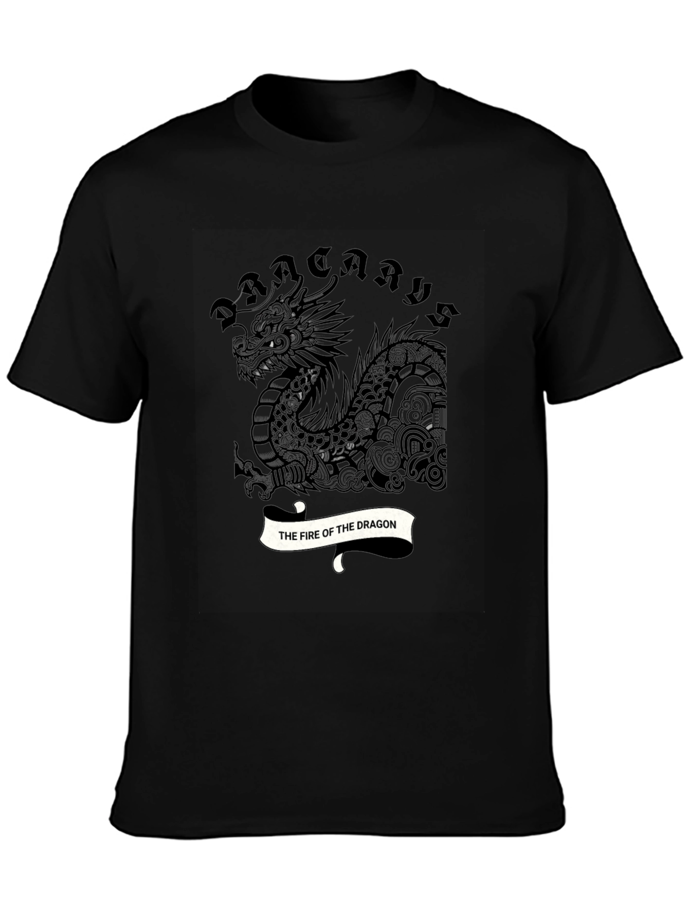 Dragon Fire T-Shirt - Mens Black Graphic Tee