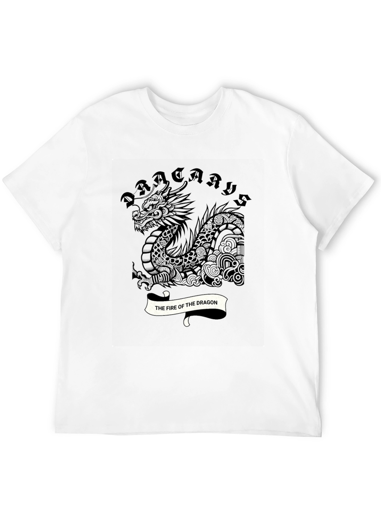 Dragon Fire T-Shirt - Mens Black Graphic Tee