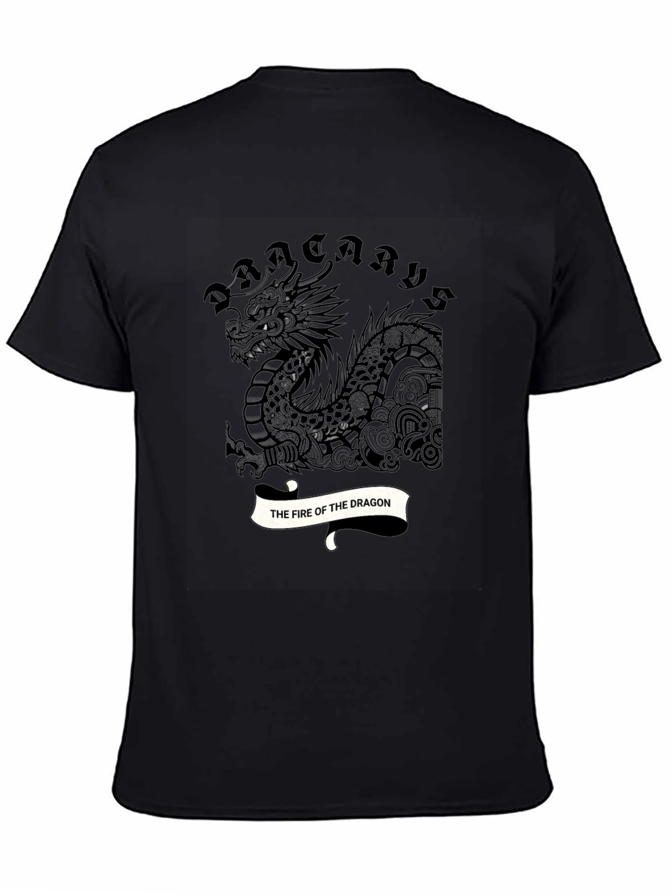 Dragon Fire T-Shirt - Mens Black Graphic Tee
