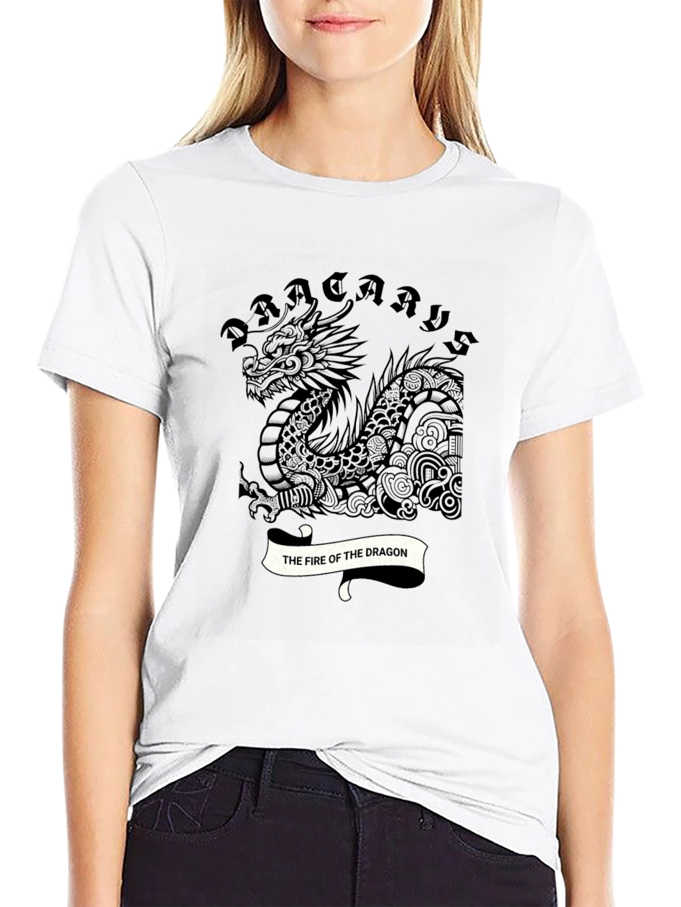 Dragon Fire T-Shirt - Mens Black Graphic Tee