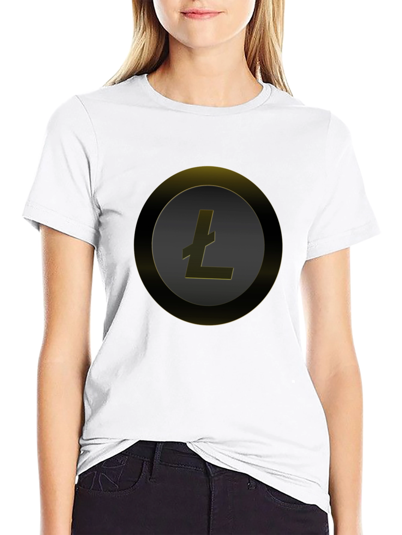 Litecoin Crypto Tee - Sleek Black Circle Design