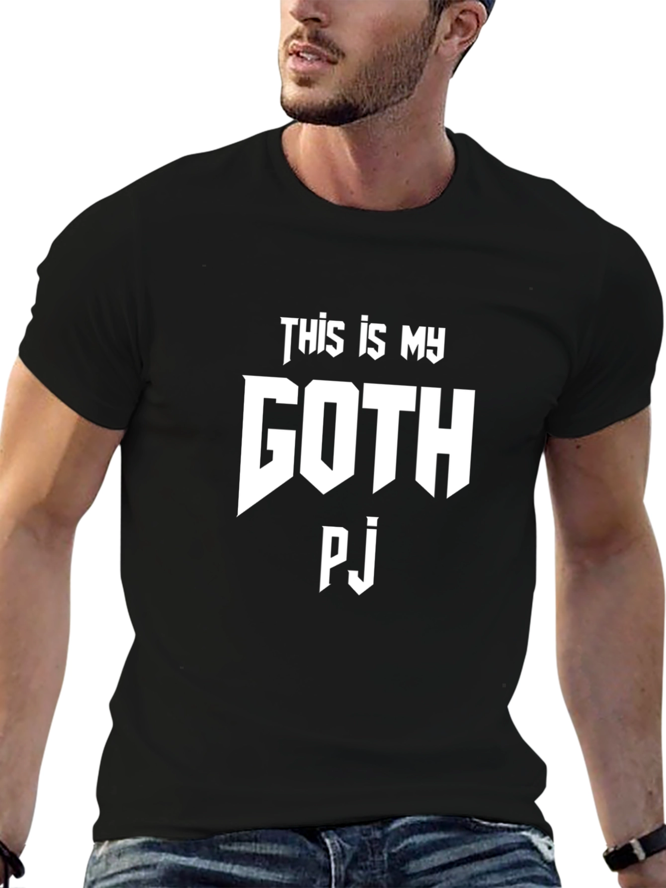 Goth PJ Graphic T-Shirt - Black