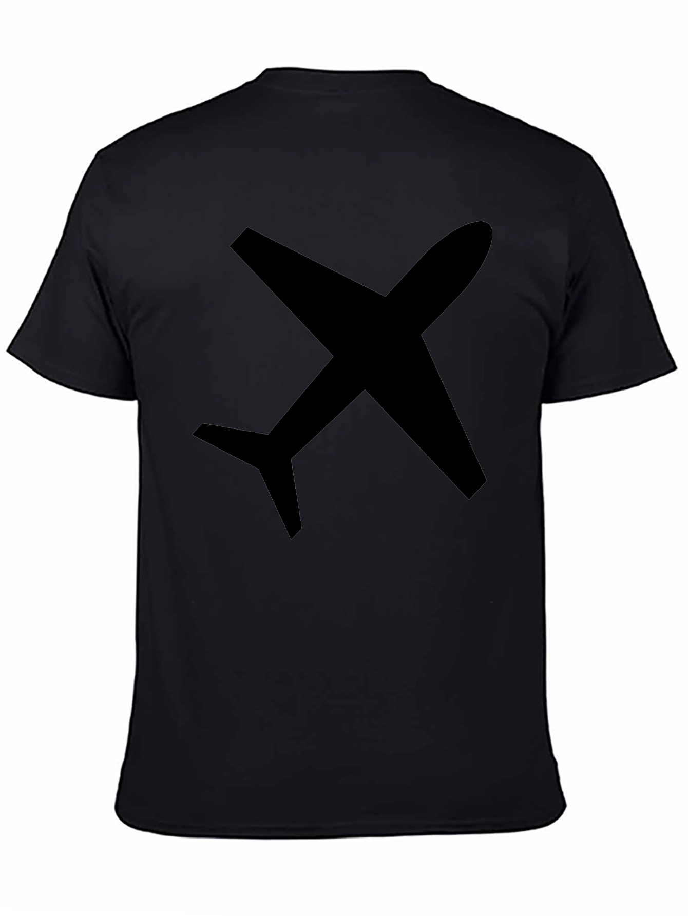Airplane Graphic Tee - Black Cotton Casual