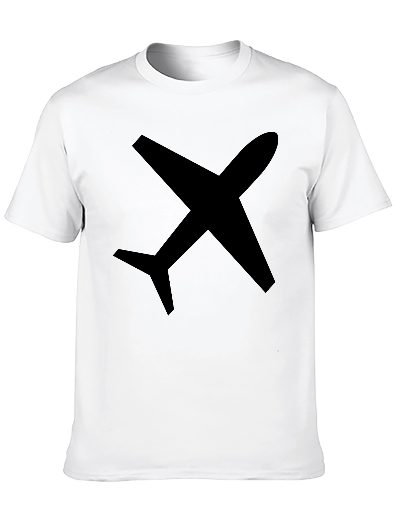 Airplane Graphic Tee - Black Cotton Casual