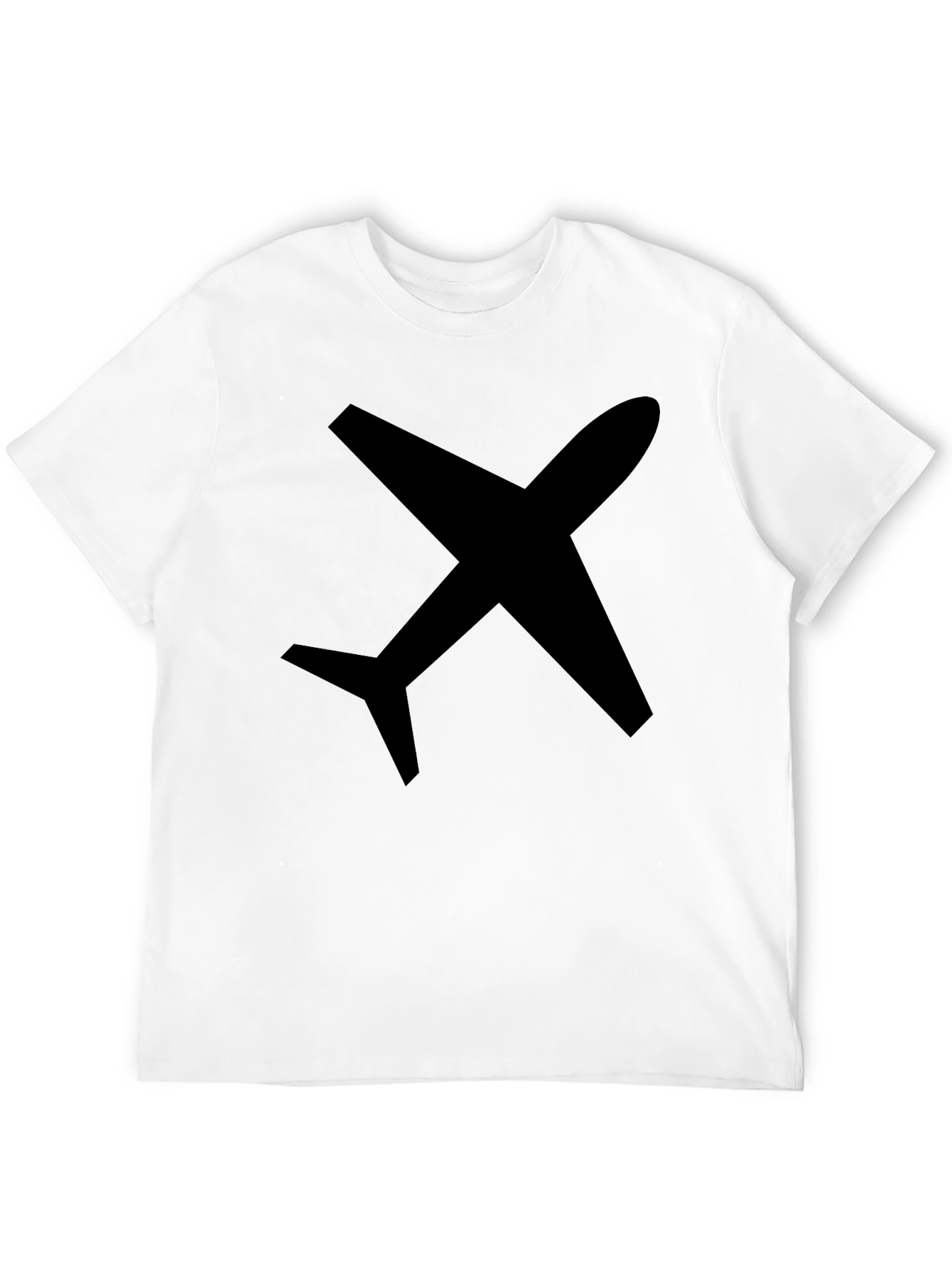 Airplane Graphic Tee - Black Cotton Casual