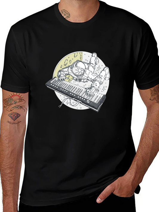 Astronaut Keyboard T-Shirt - Space Musician Tee