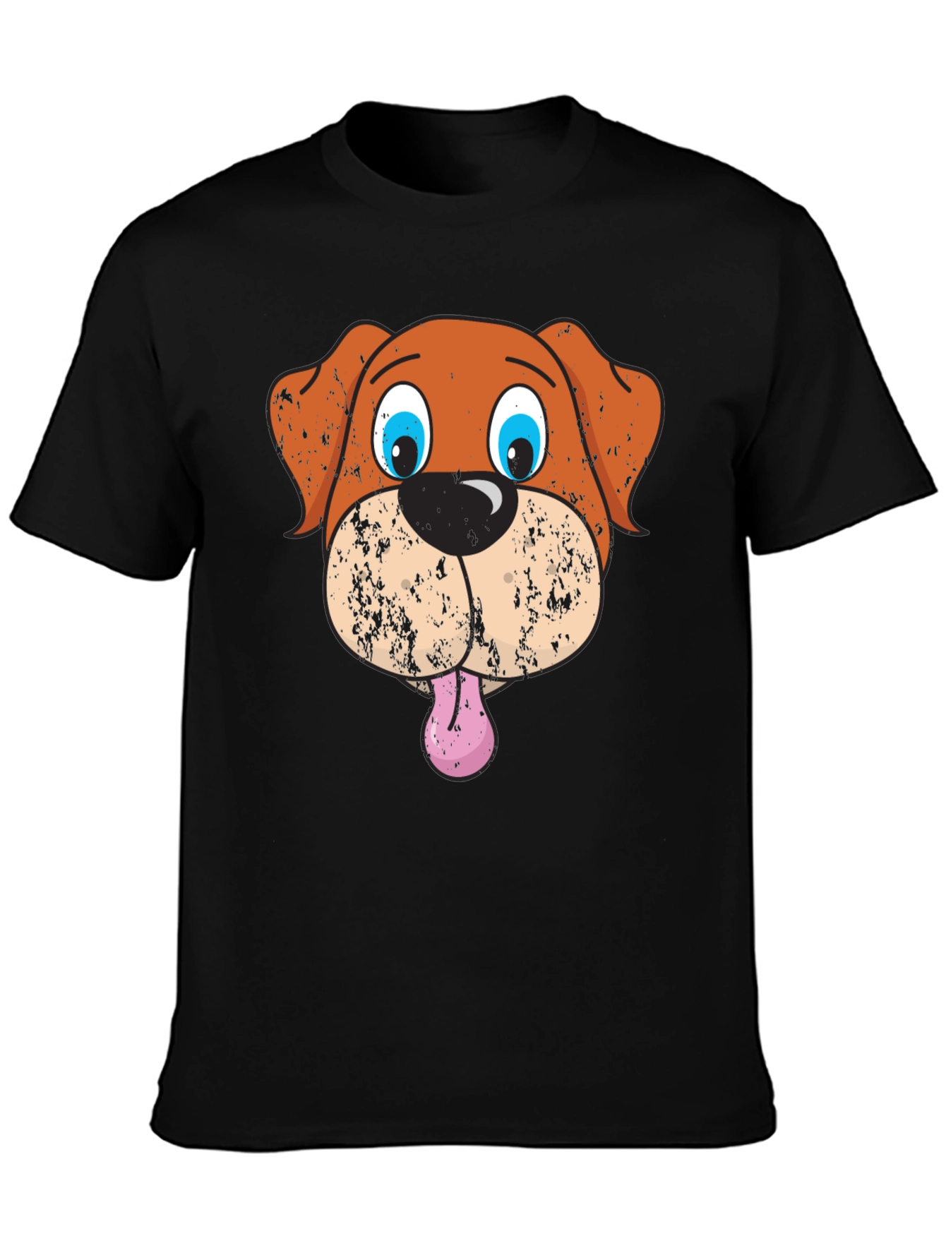 Funny Dog Graphic Black T-Shirt