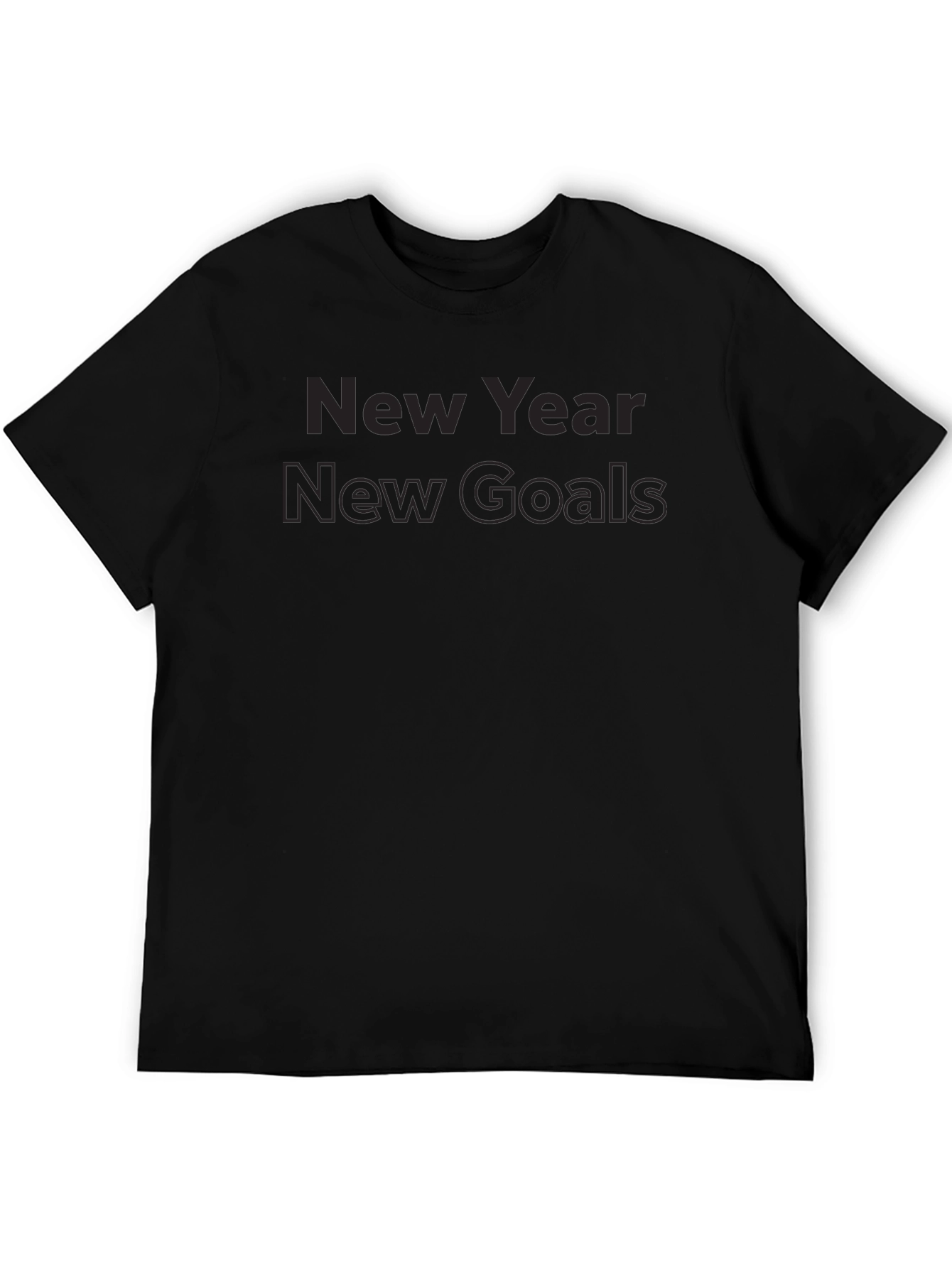 New Year New Goals Black T-Shirt
