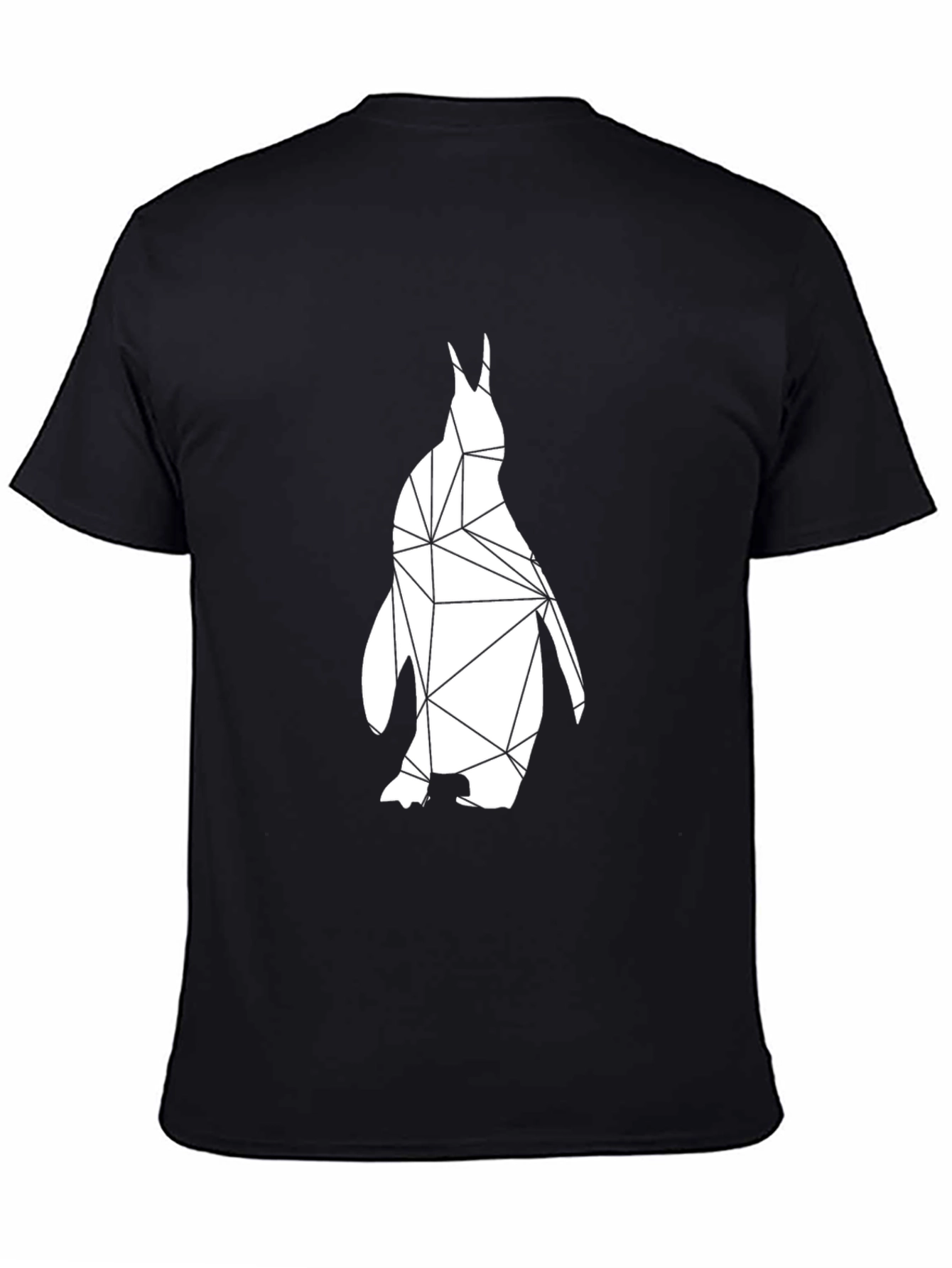 Geometric Penguin Graphic T-Shirt - Modern Black Tee