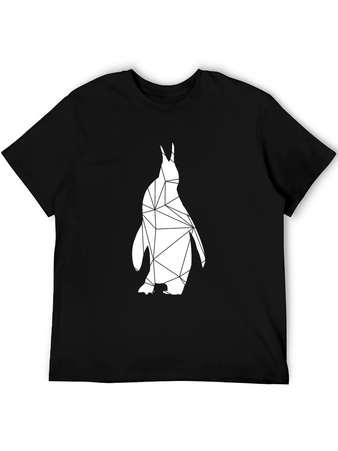 Geometric Penguin Graphic T-Shirt - Modern Black Tee