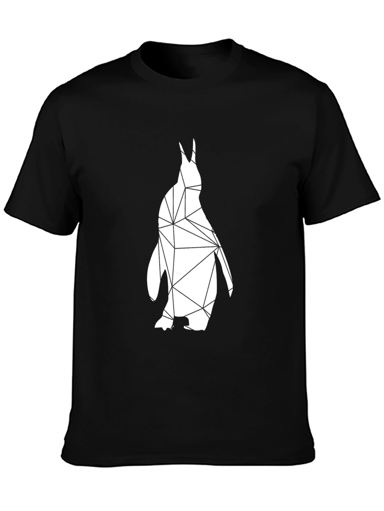 Geometric Penguin Graphic T-Shirt - Modern Black Tee