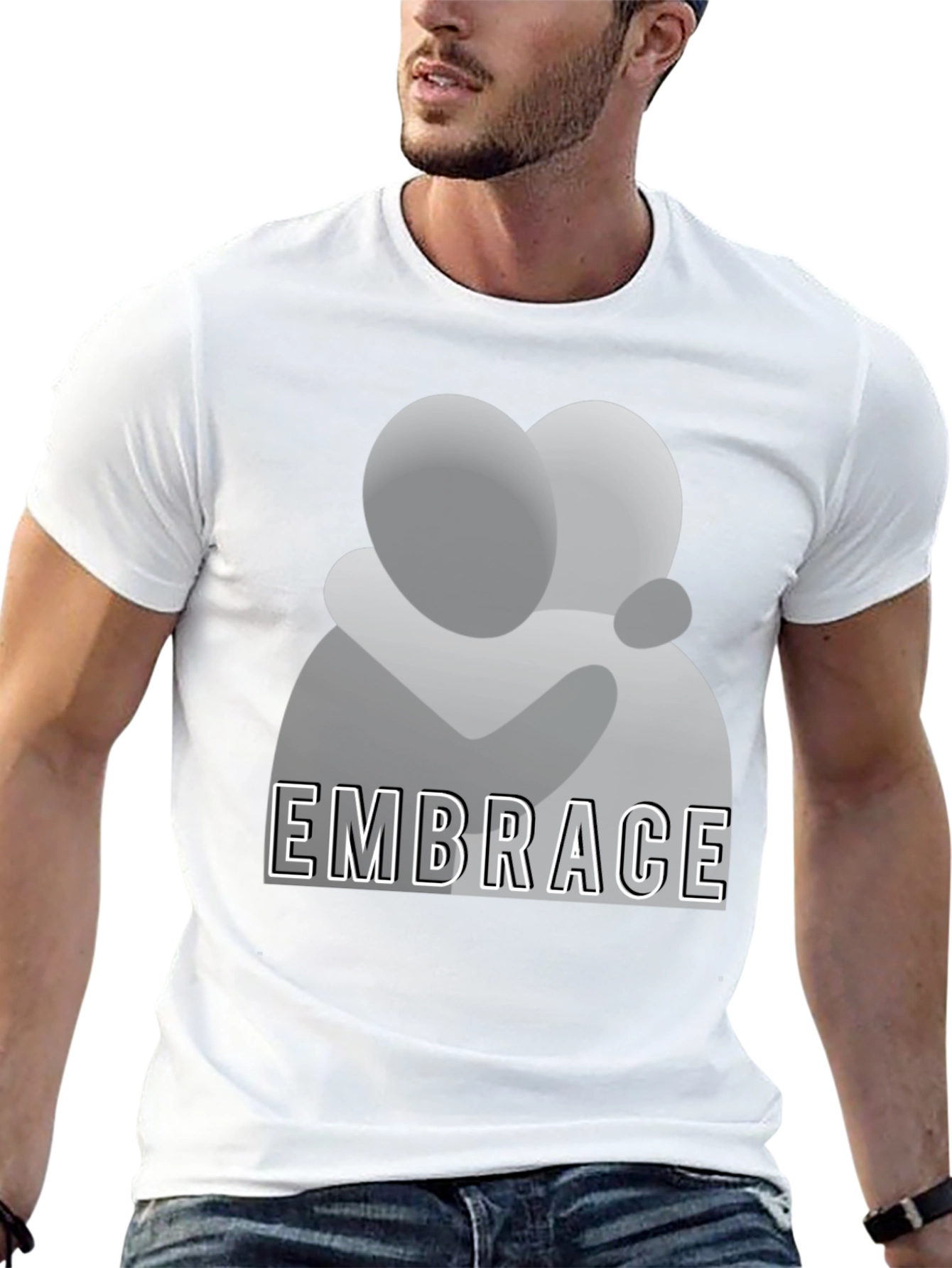 Embrace Graphic Tee - Stylish Comfort Black T-Shirt