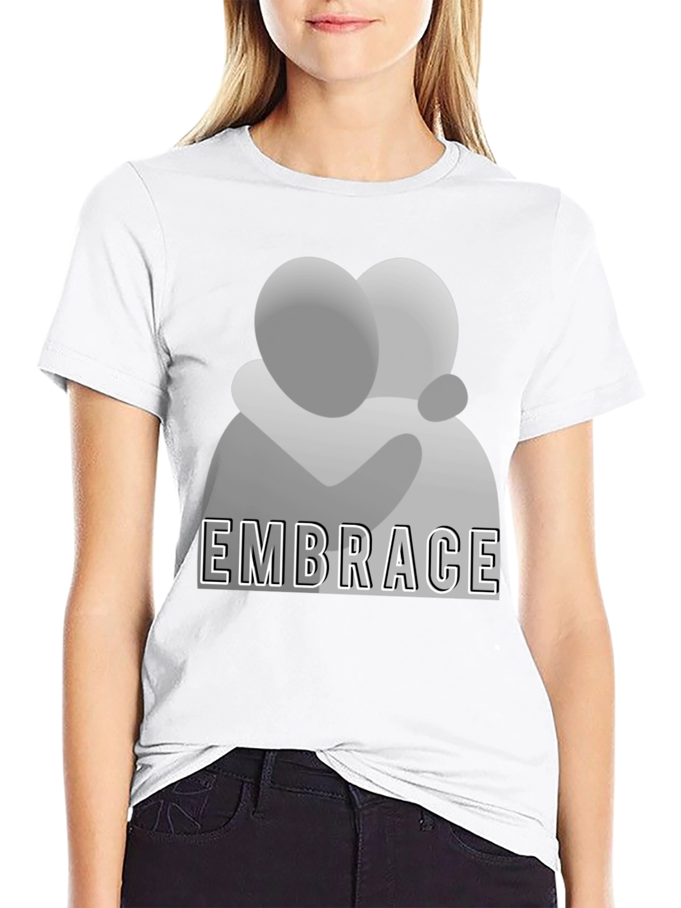 Embrace Graphic Tee - Stylish Comfort Black T-Shirt