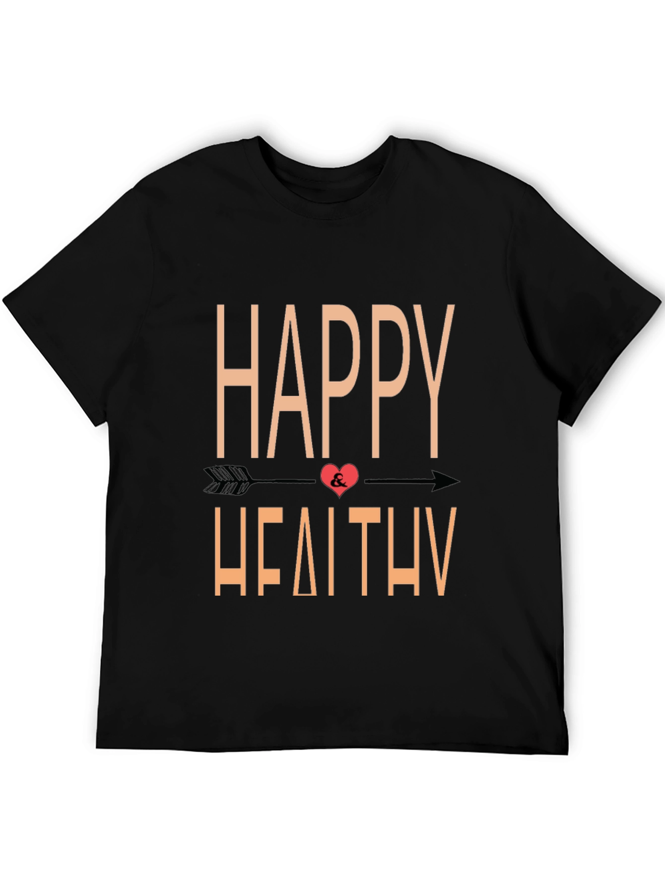 Happy & Healthy Graphic Tee - Black Casual T-Shirt
