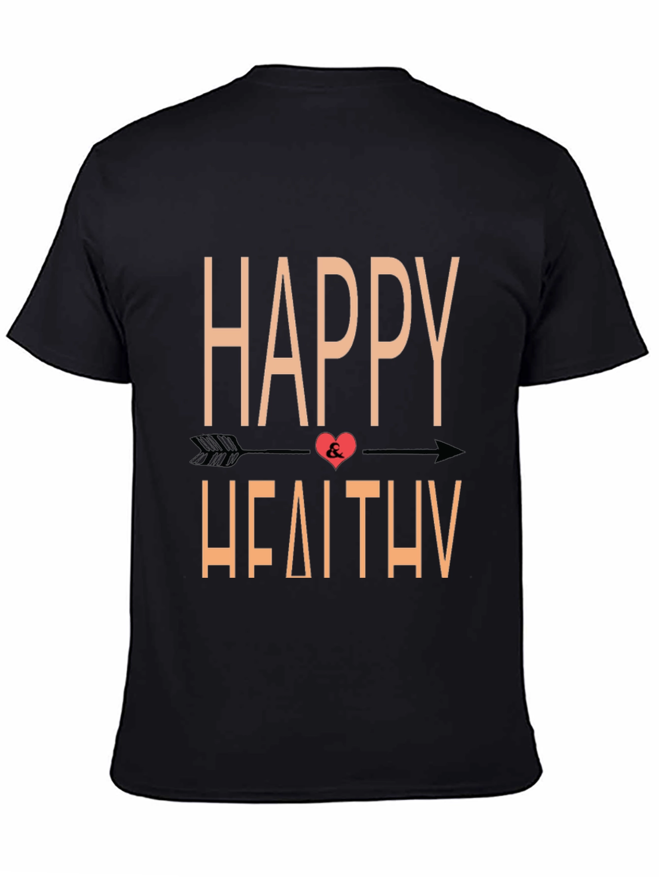Happy & Healthy Graphic Tee - Black Casual T-Shirt
