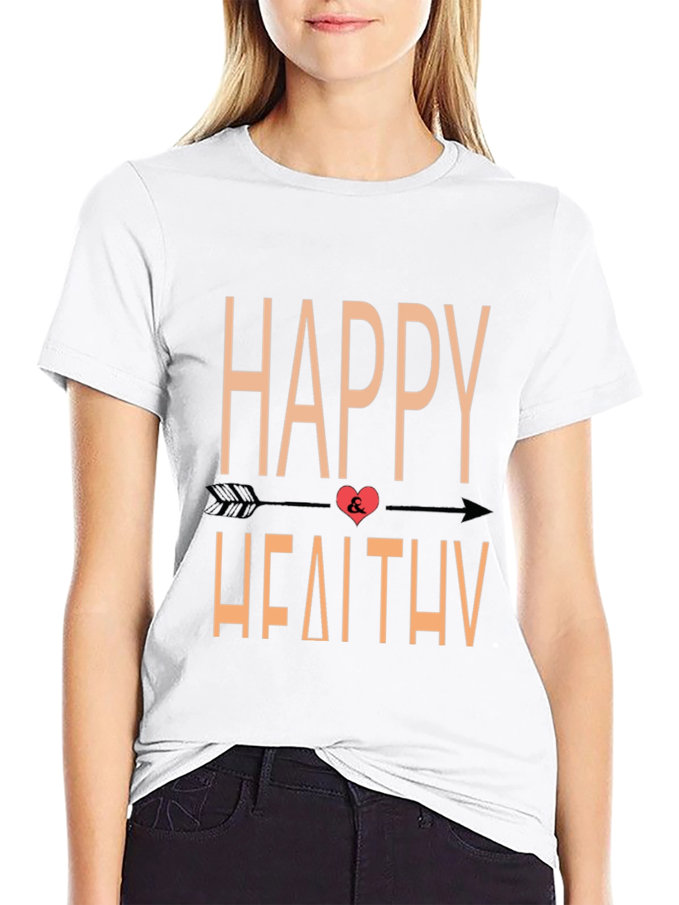 Happy & Healthy Graphic Tee - Black Casual T-Shirt