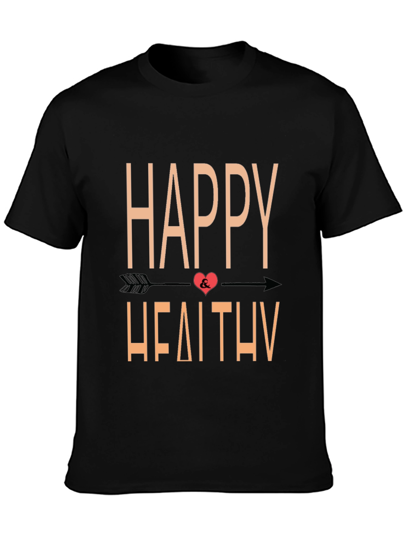 Happy & Healthy Graphic Tee - Black Casual T-Shirt