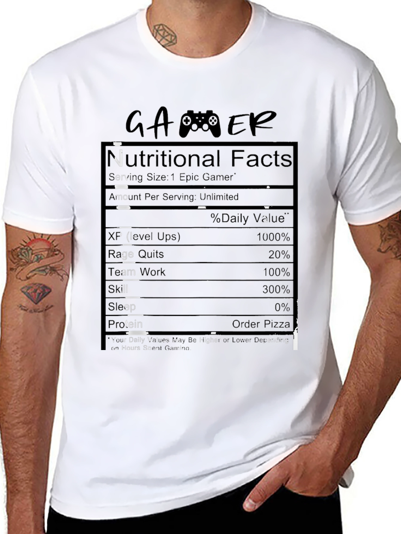 Gamer Nutritional Facts T-Shirt