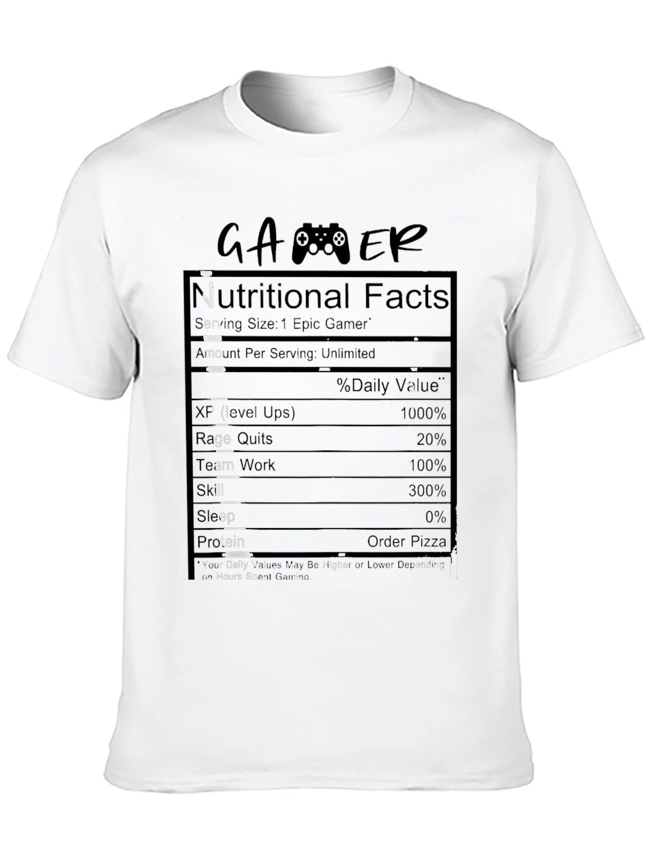 Gamer Nutritional Facts T-Shirt