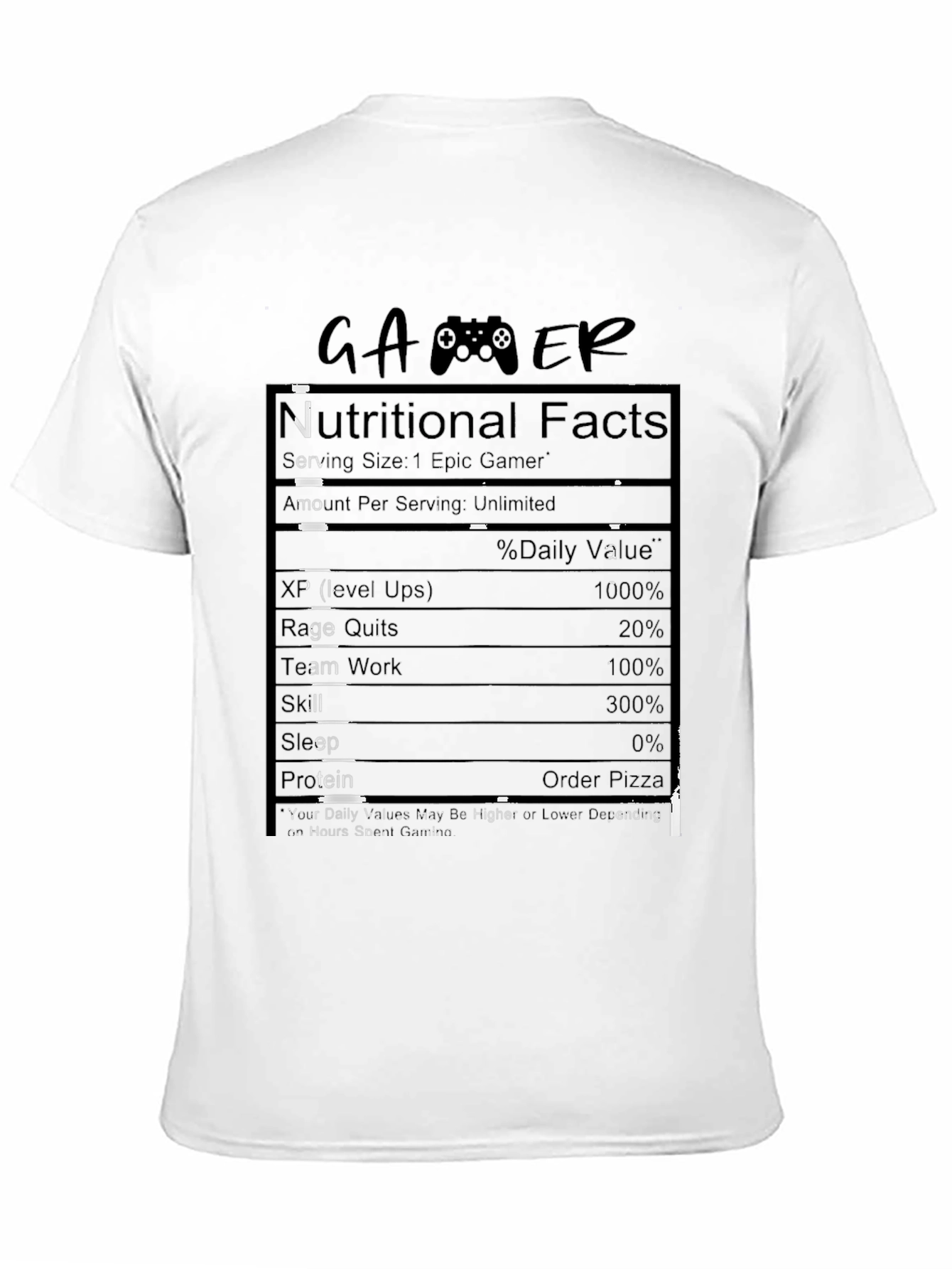 Gamer Nutritional Facts T-Shirt