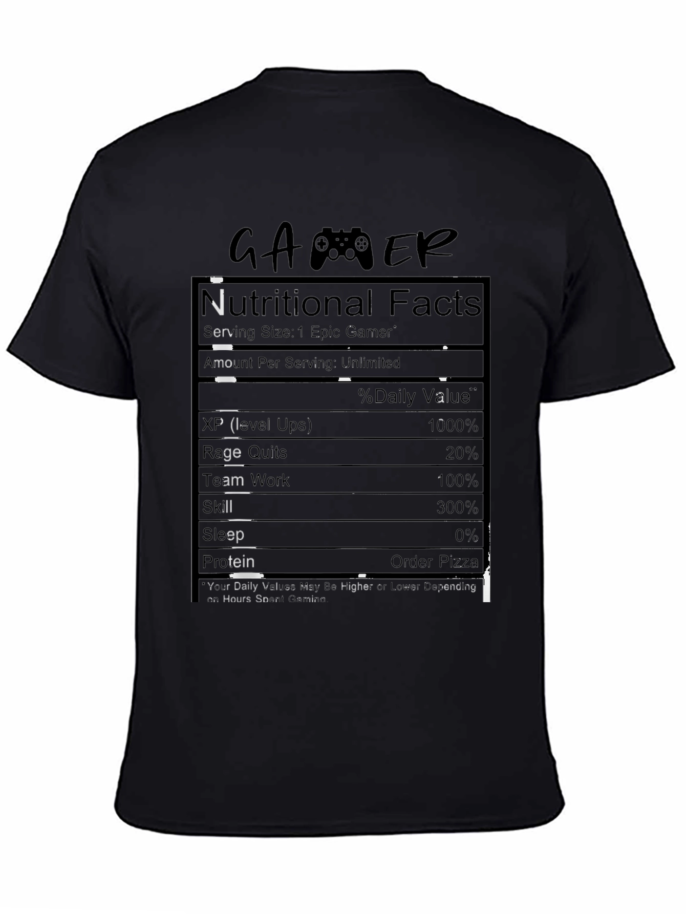 Gamer Nutritional Facts T-Shirt