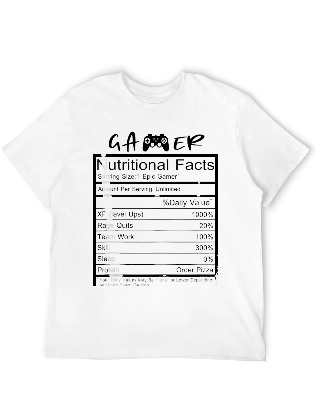 Gamer Nutritional Facts T-Shirt