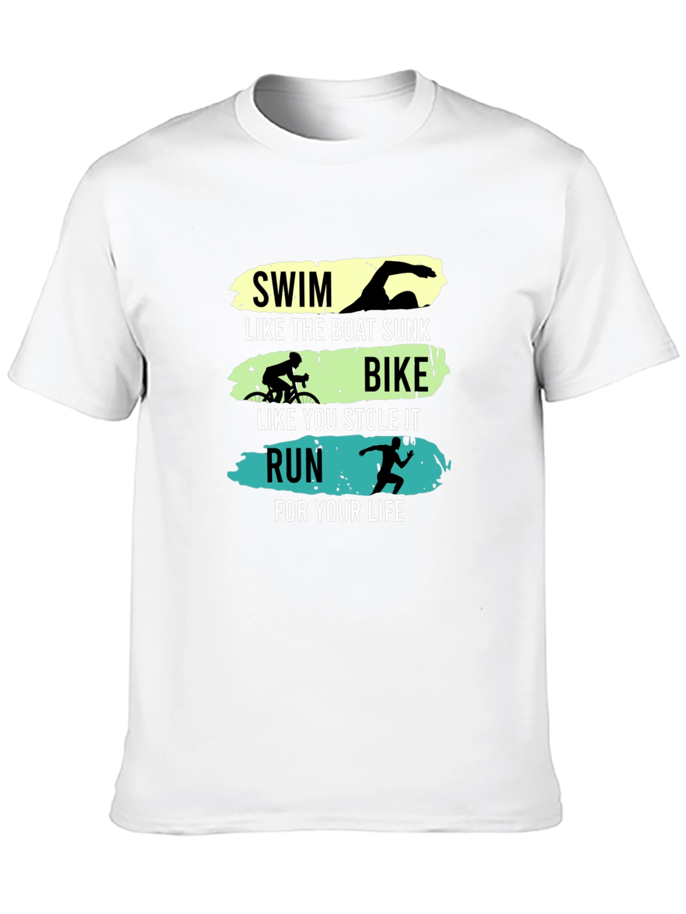Triathlon Funny Slogan Black T-Shirt