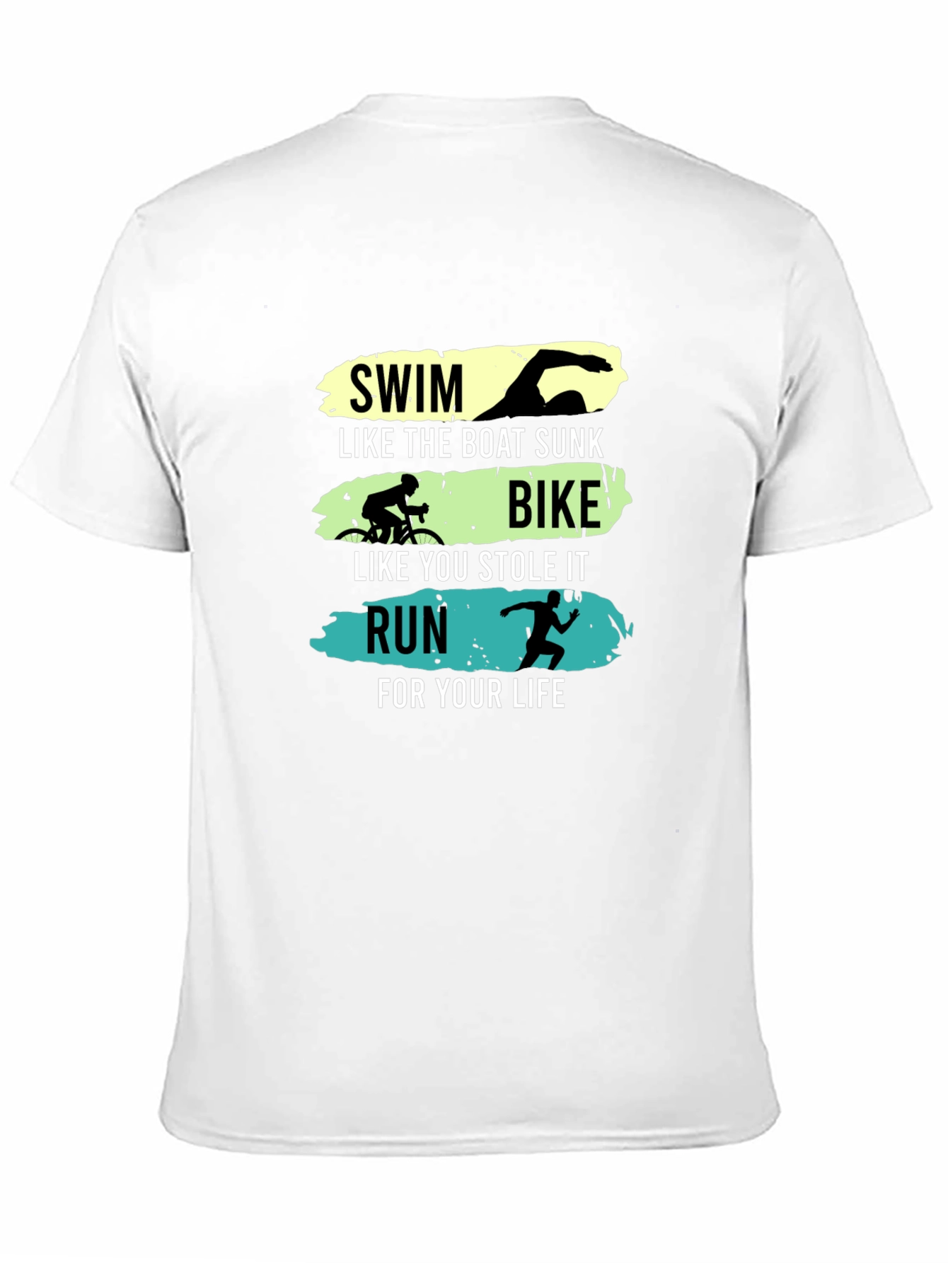 Triathlon Funny Slogan Black T-Shirt