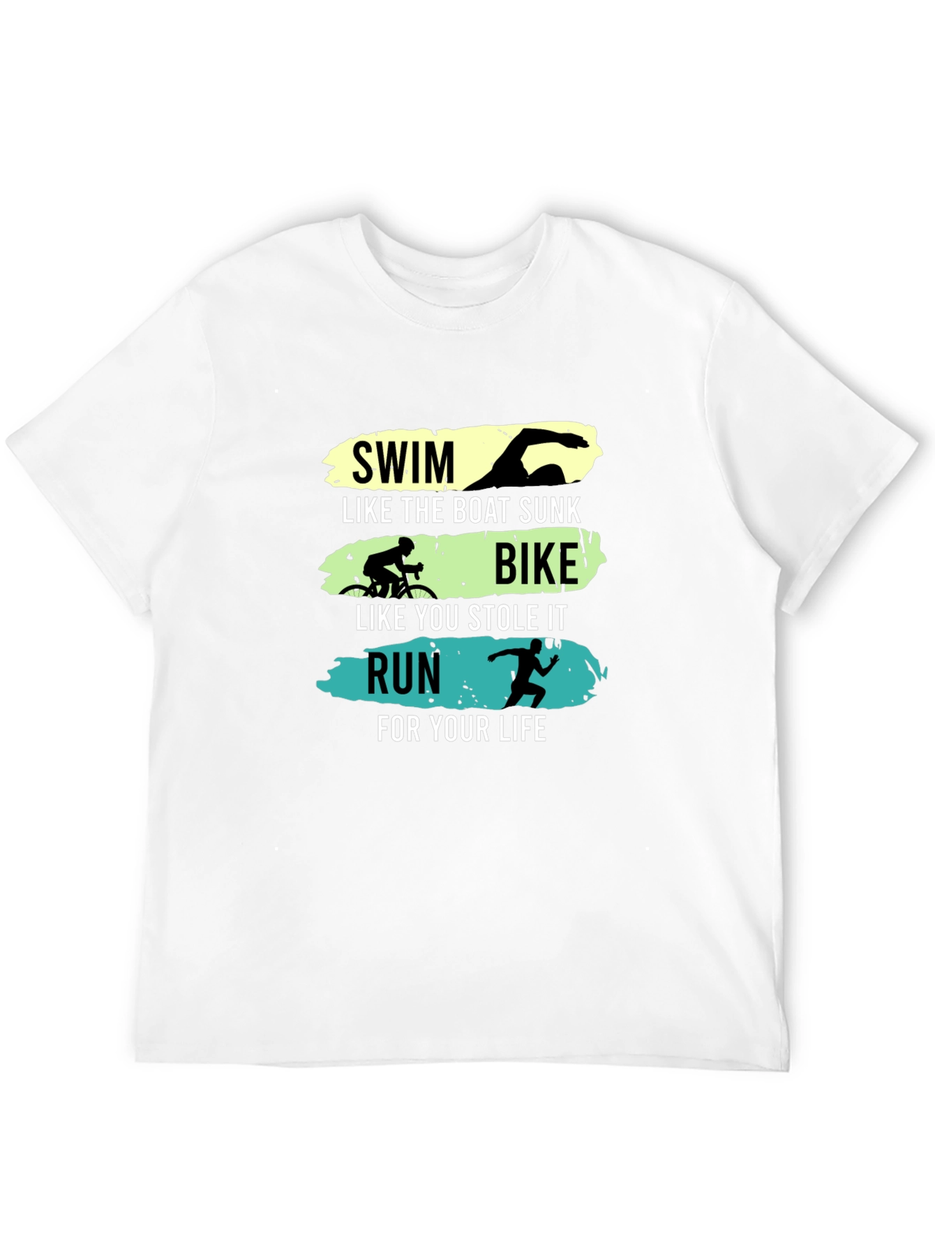 Triathlon Funny Slogan Black T-Shirt