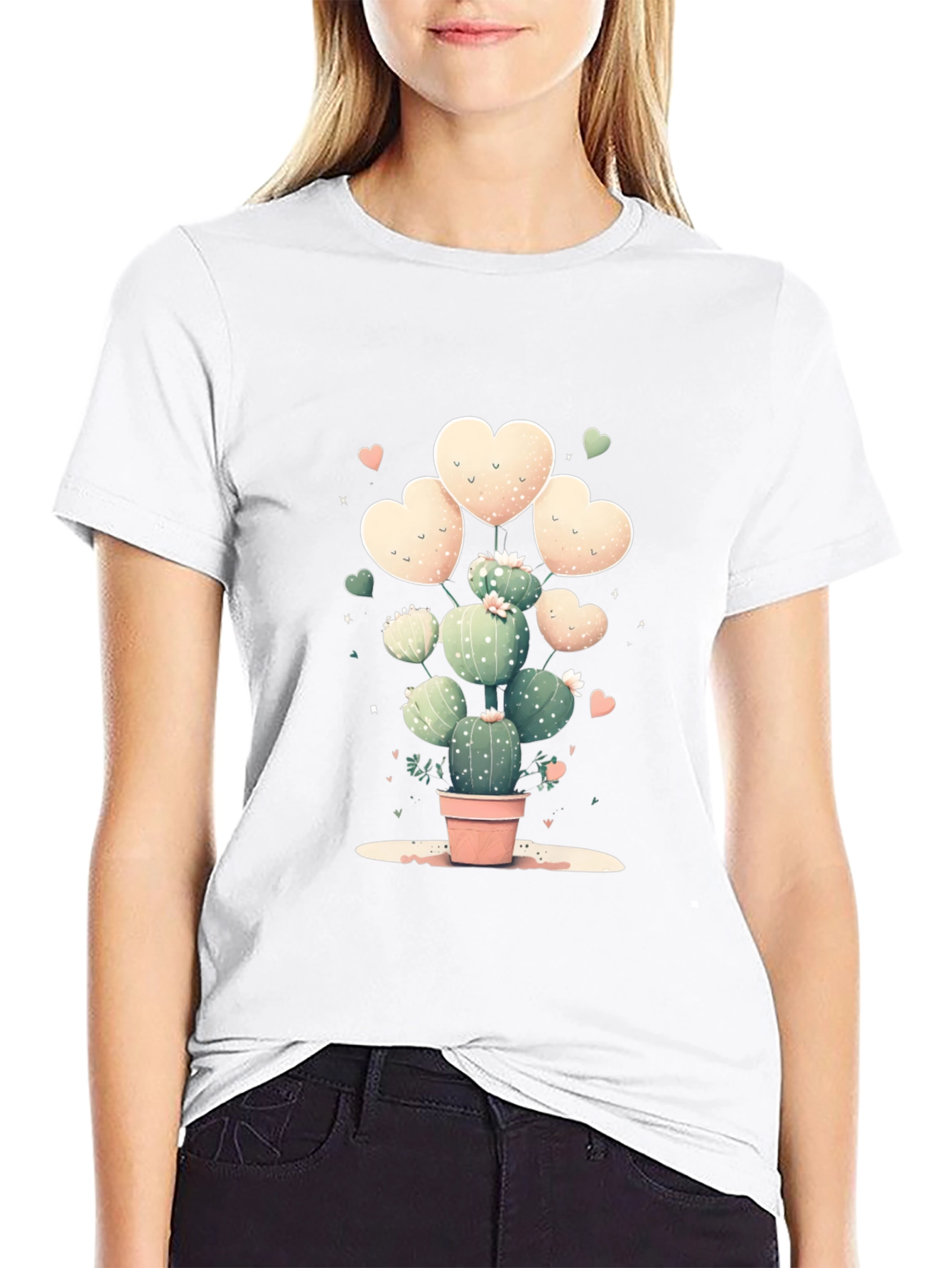 Cactus Heart T-Shirt - Cute Plant Lover Tee