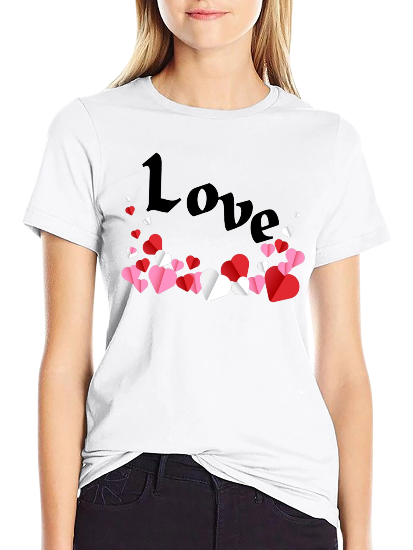 Love Heart Graphic Tee - Black