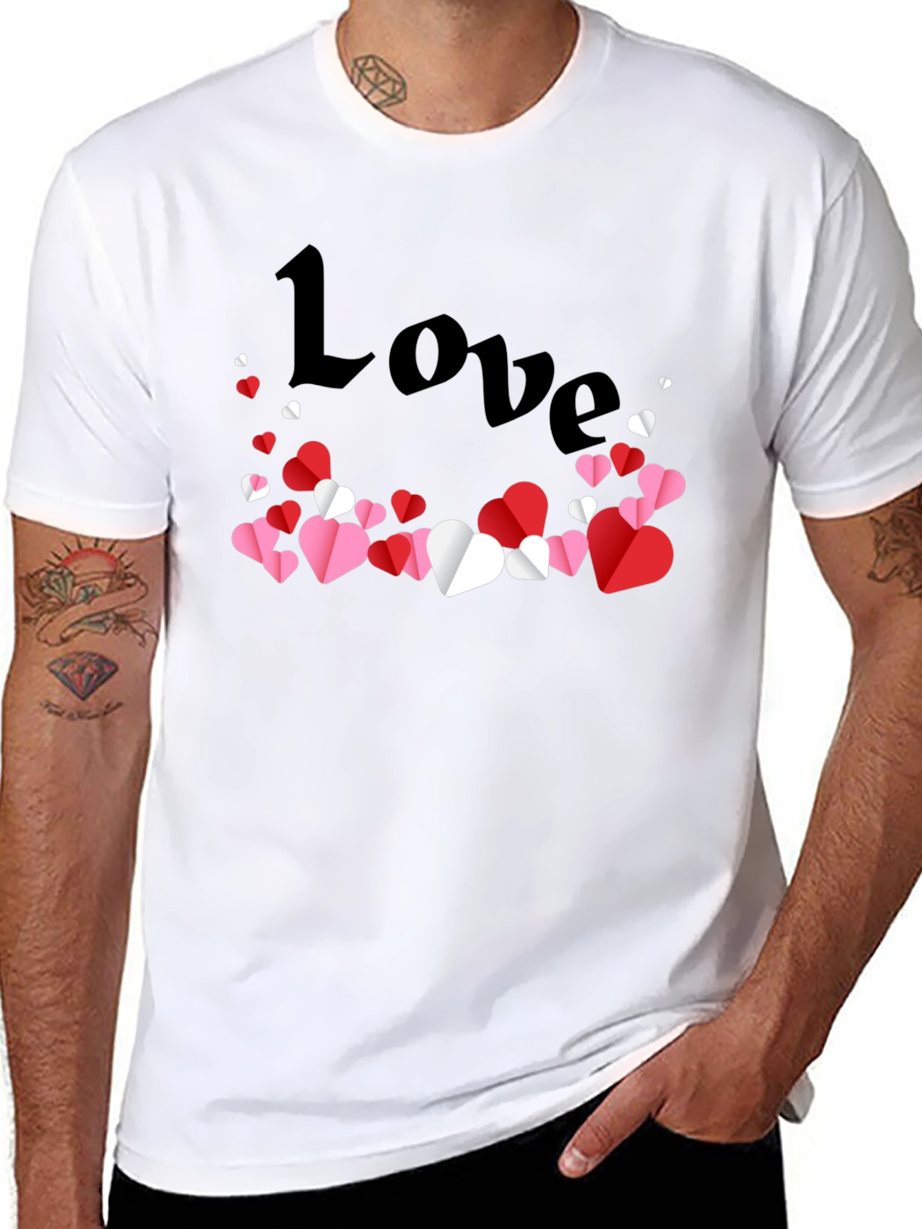 Love Heart Graphic Tee - Black