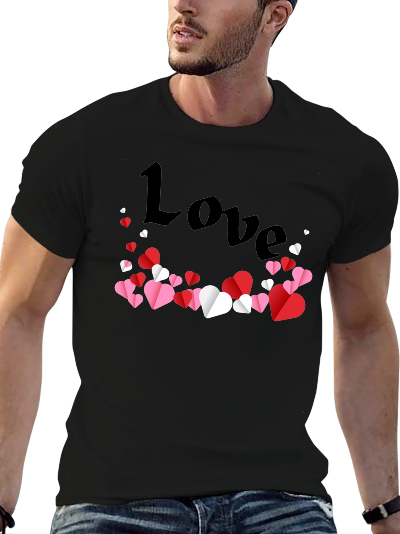 Love Heart Graphic Tee - Black