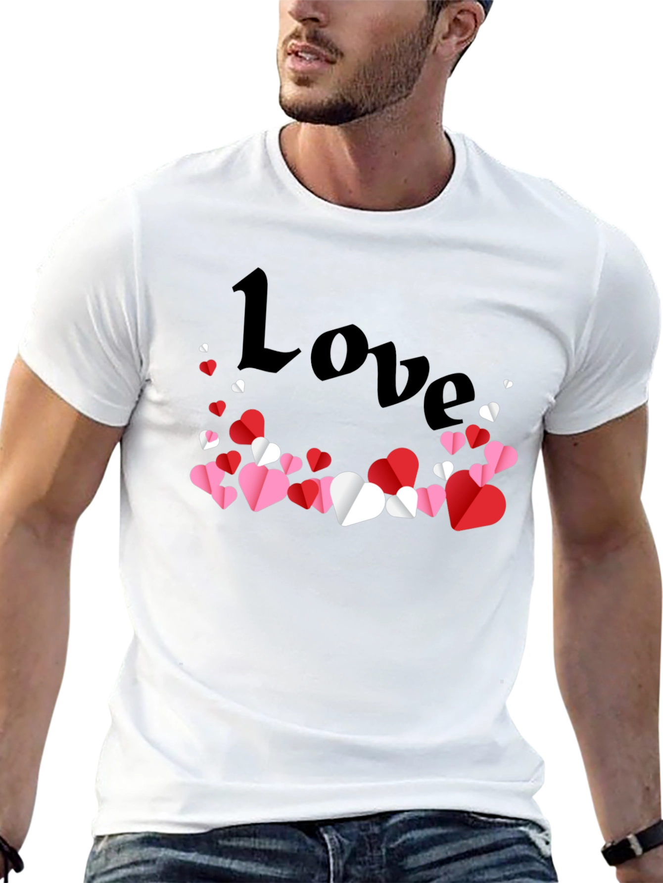 Love Heart Graphic Tee - Black