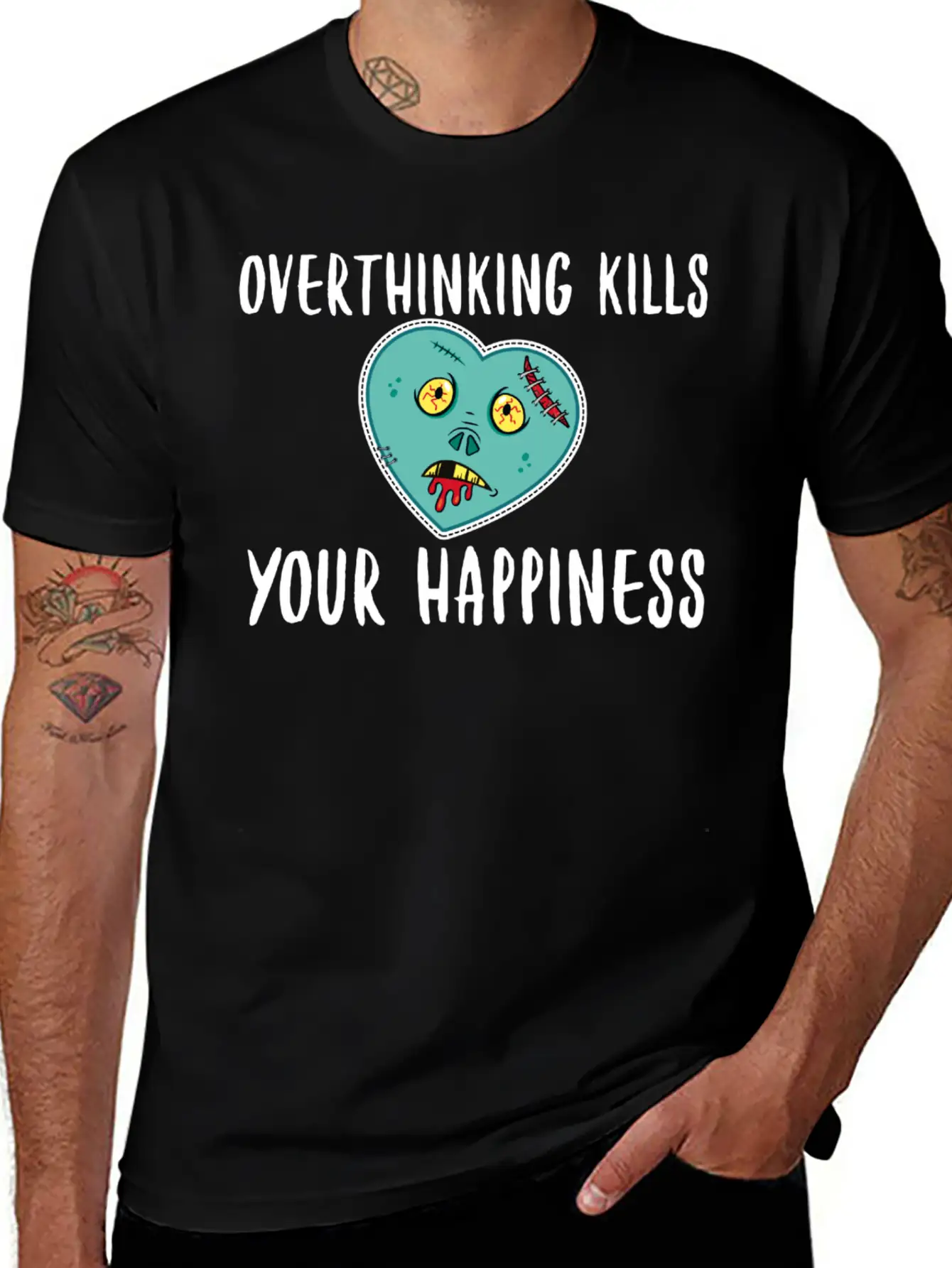 Overthinking Kills Your Happiness- Happiness Unisex Casual T-Shirt – Clean Design For Daily Comfort