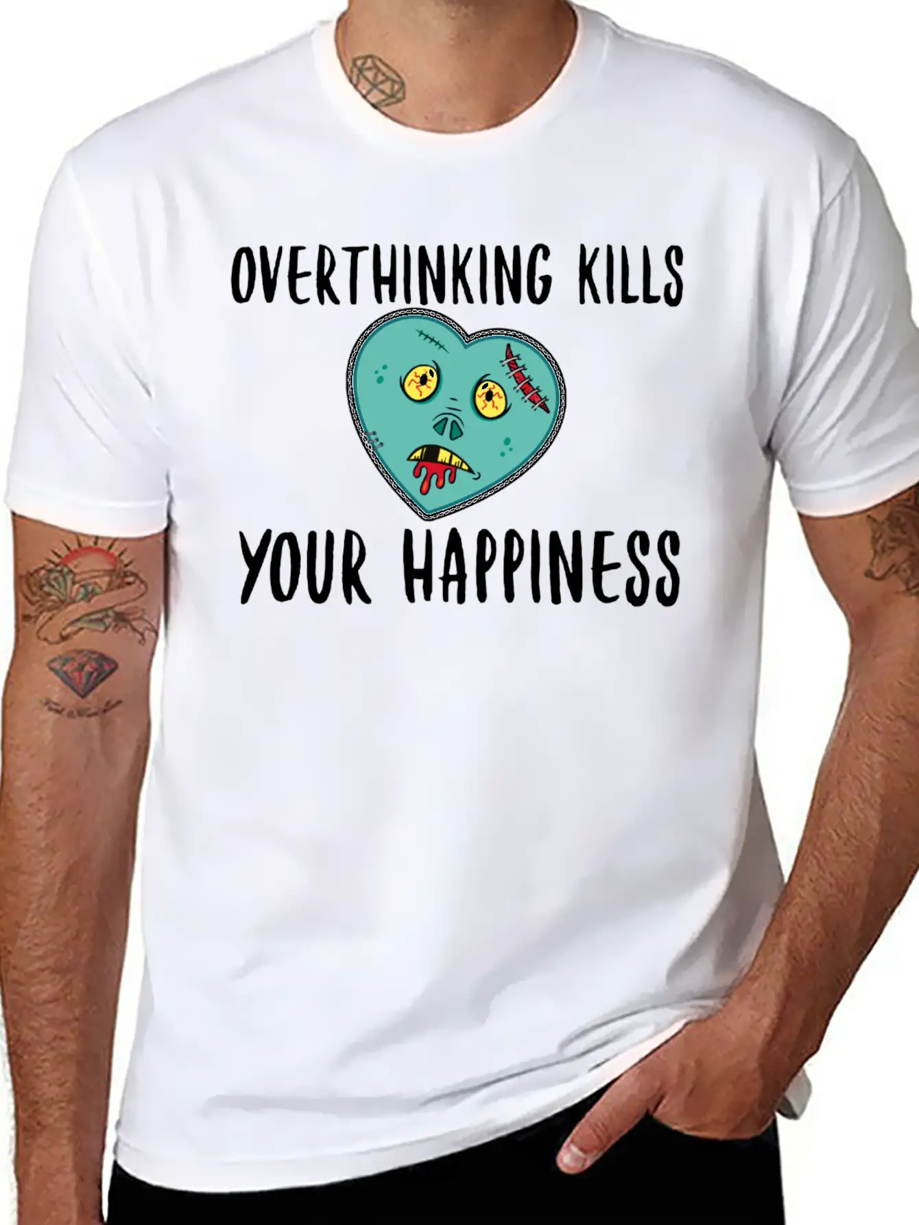 Overthinking Kills Your Happiness- Happiness Unisex Casual T-Shirt – Clean Design For Daily Comfort
