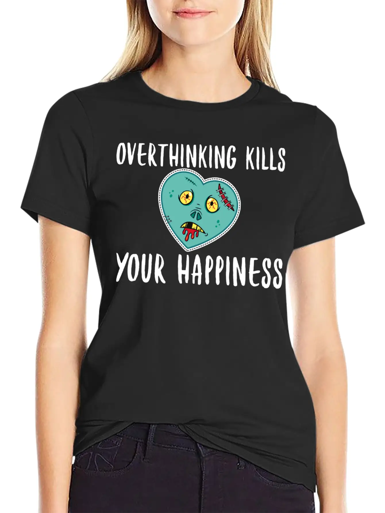 Overthinking Kills Your Happiness- Happiness Unisex Casual T-Shirt – Clean Design For Daily Comfort