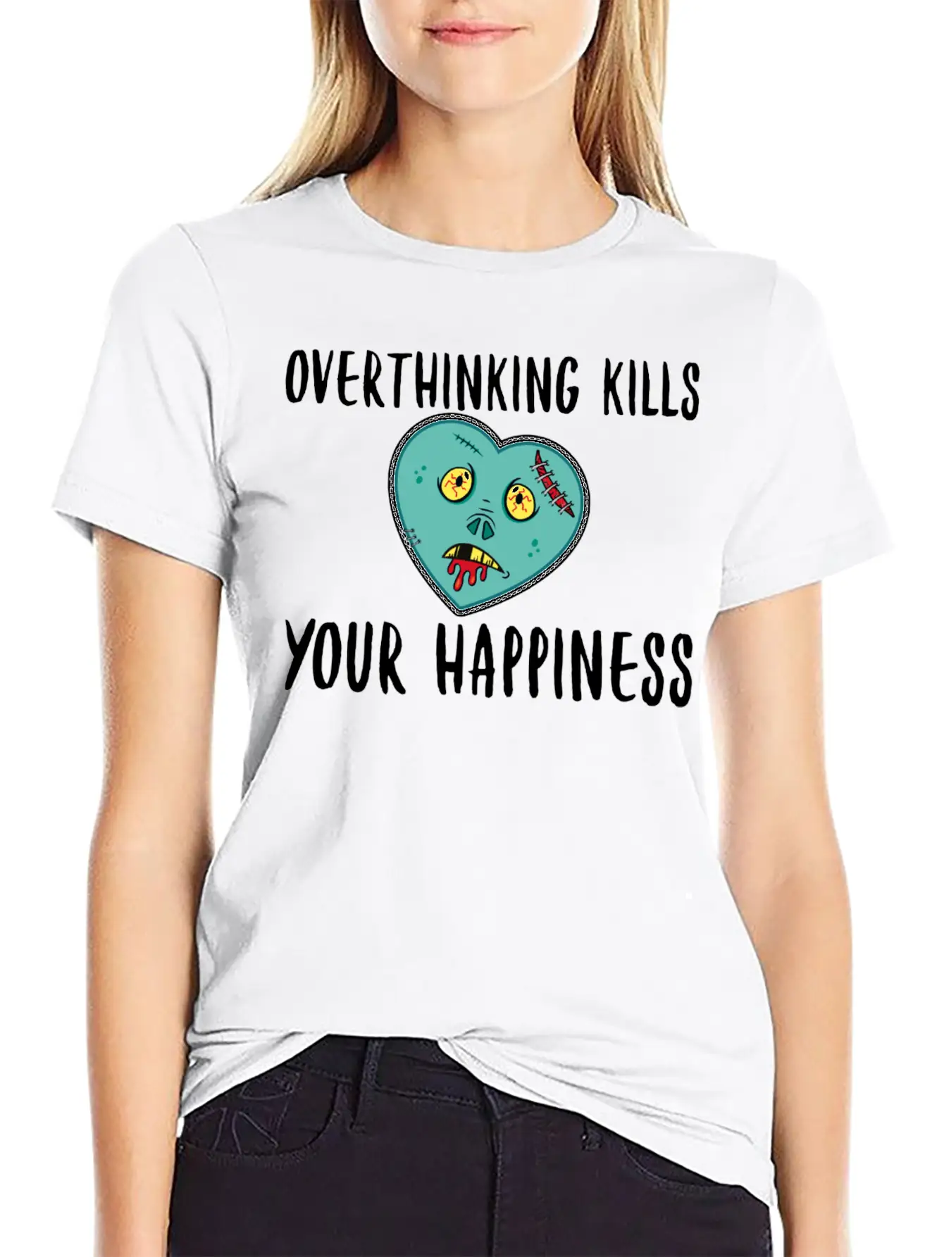 Overthinking Kills Your Happiness- Happiness Unisex Casual T-Shirt – Clean Design For Daily Comfort