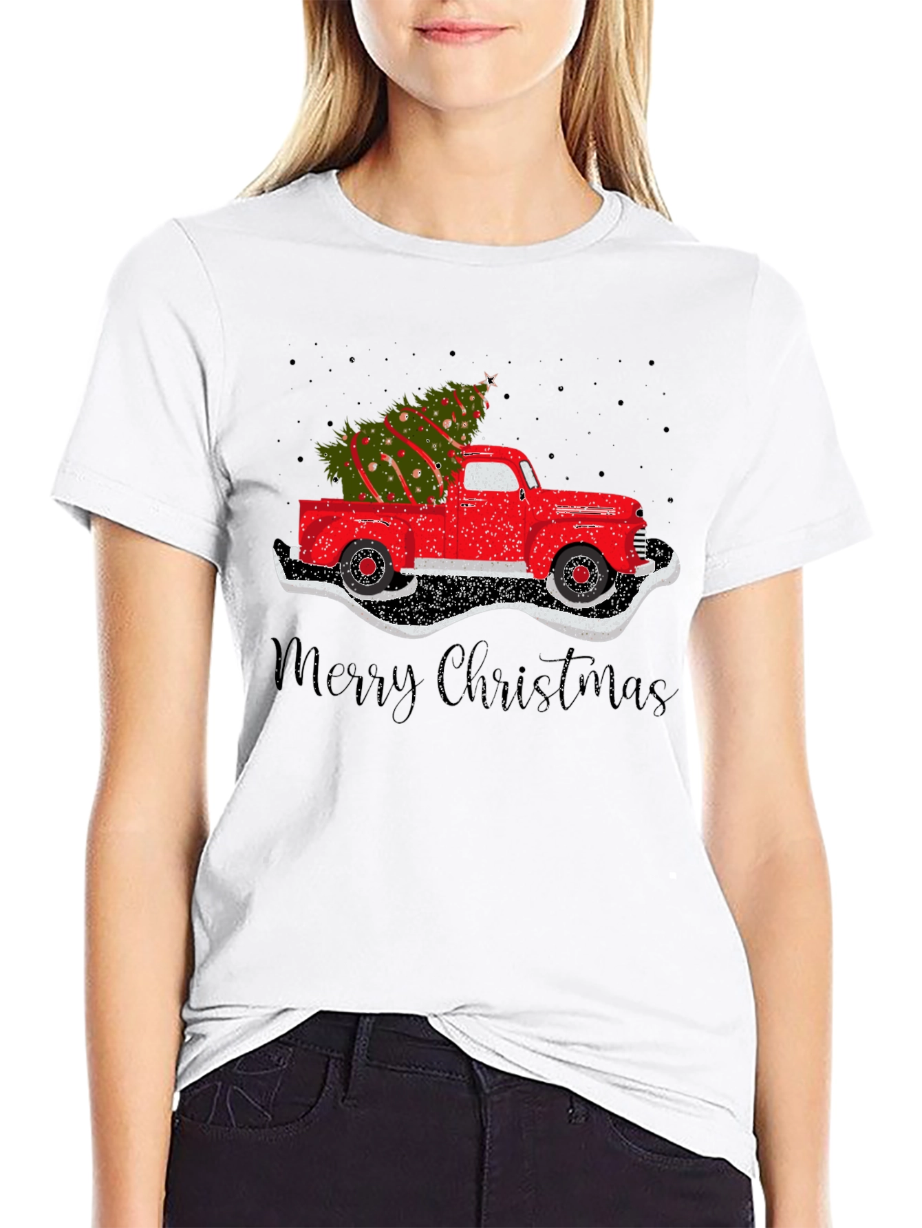 Christmas Tree Truck Graphic T-Shirt