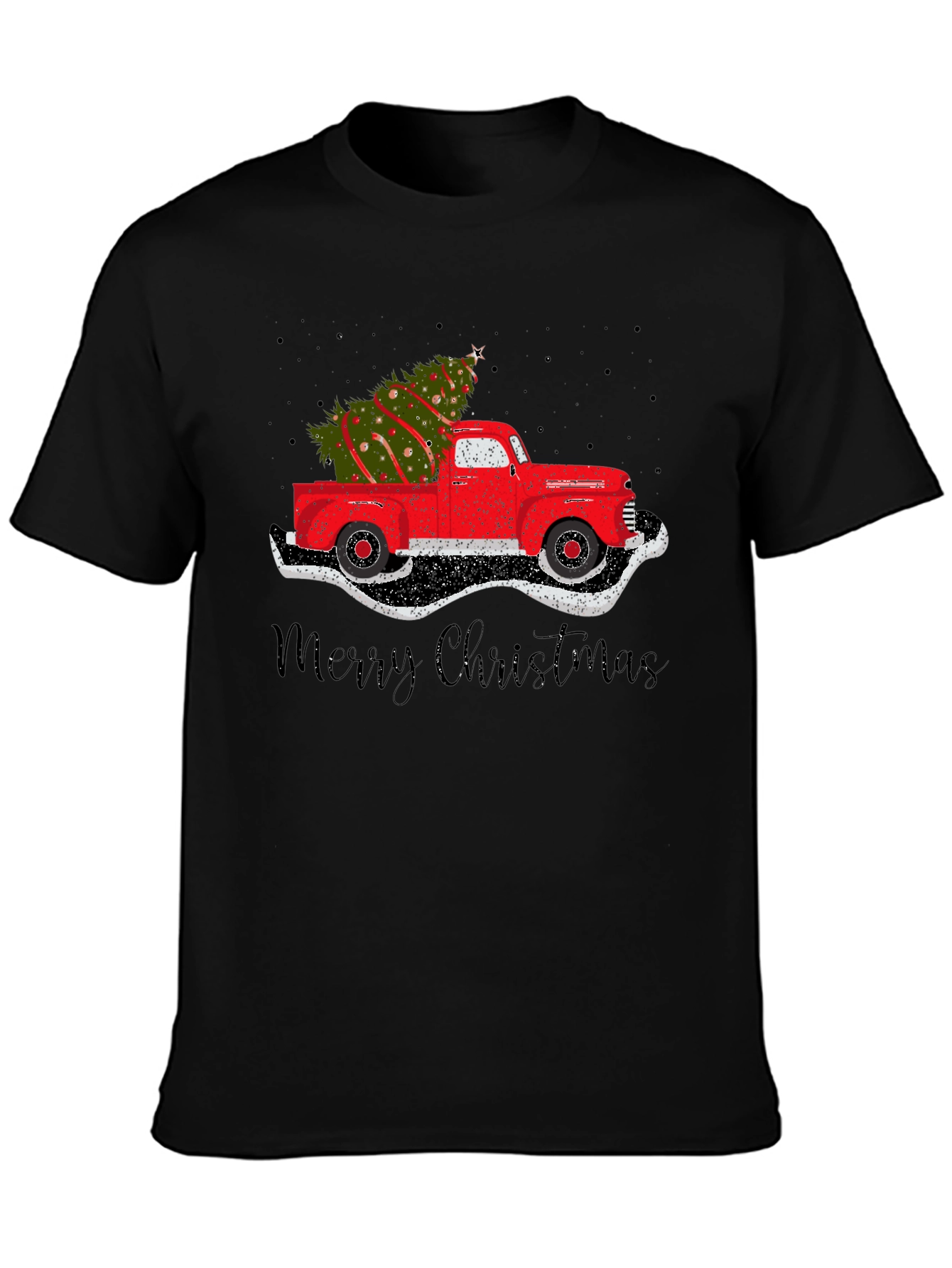Christmas Tree Truck Graphic T-Shirt