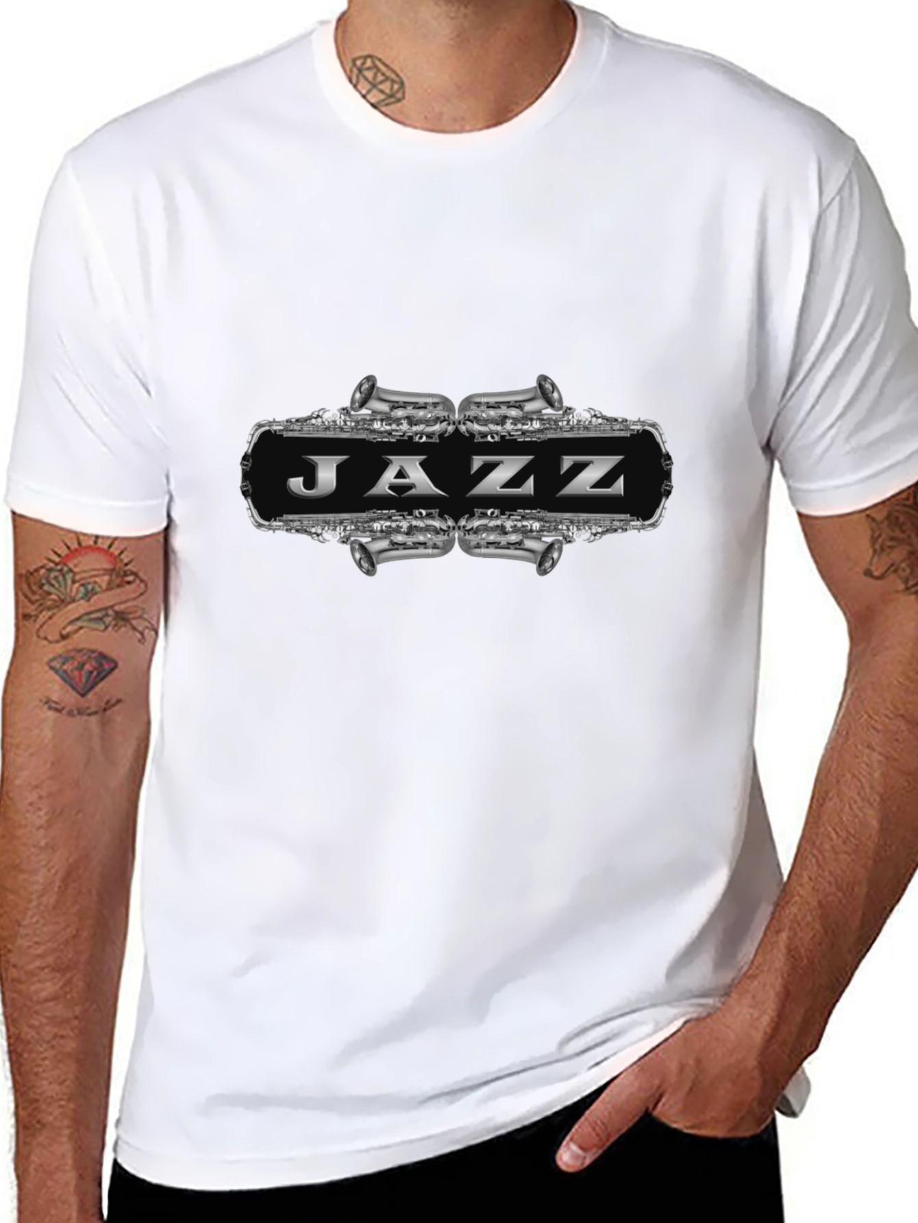 Jazz Saxophone Graphic T-Shirt - Unisex Black Tee