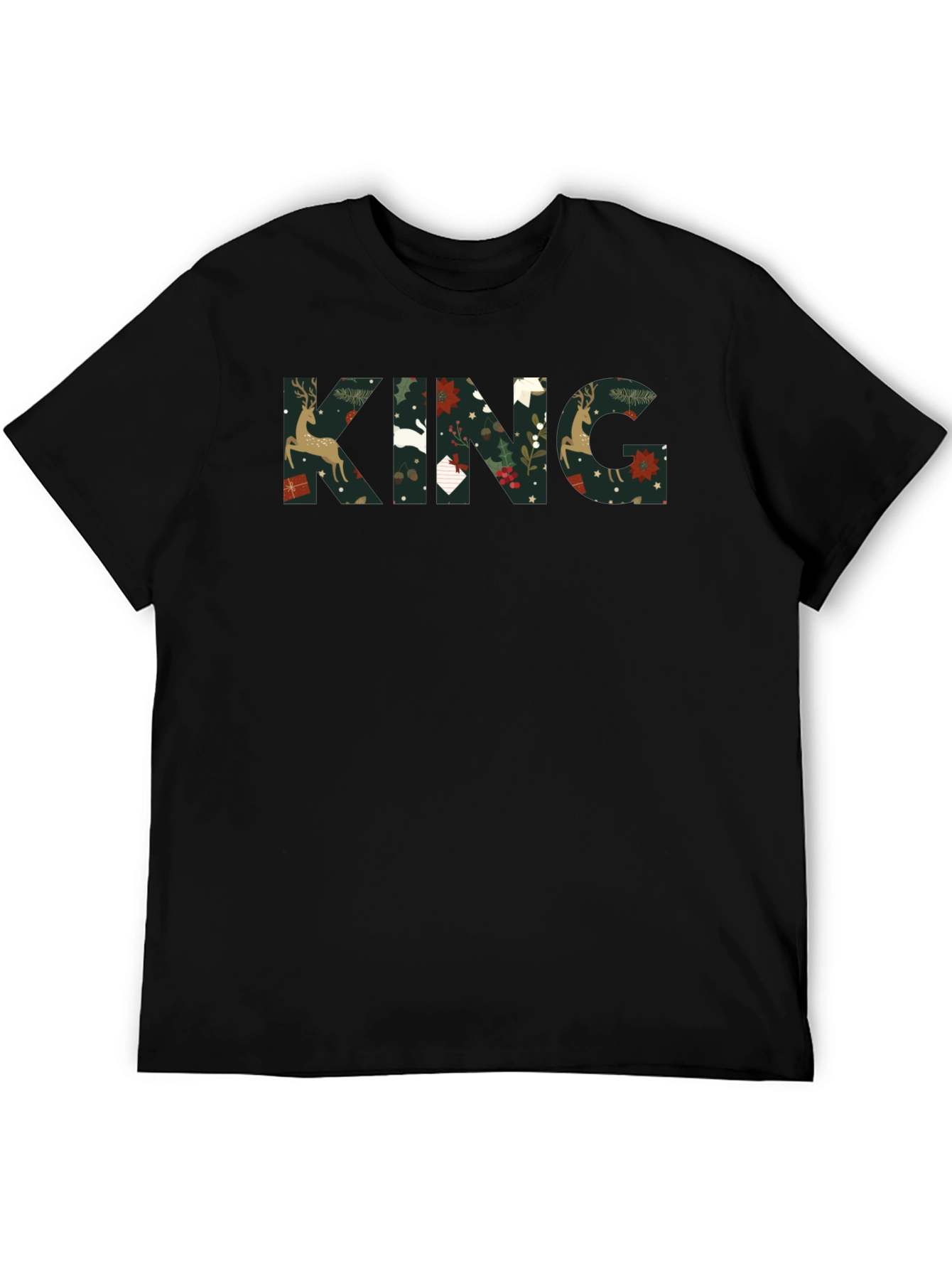 King Christmas Pattern Tee Shirt