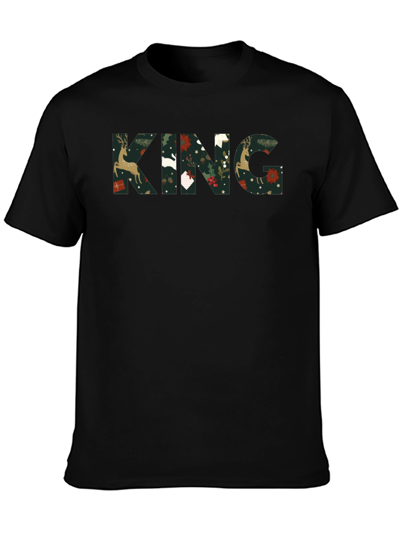 King Christmas Pattern Tee Shirt