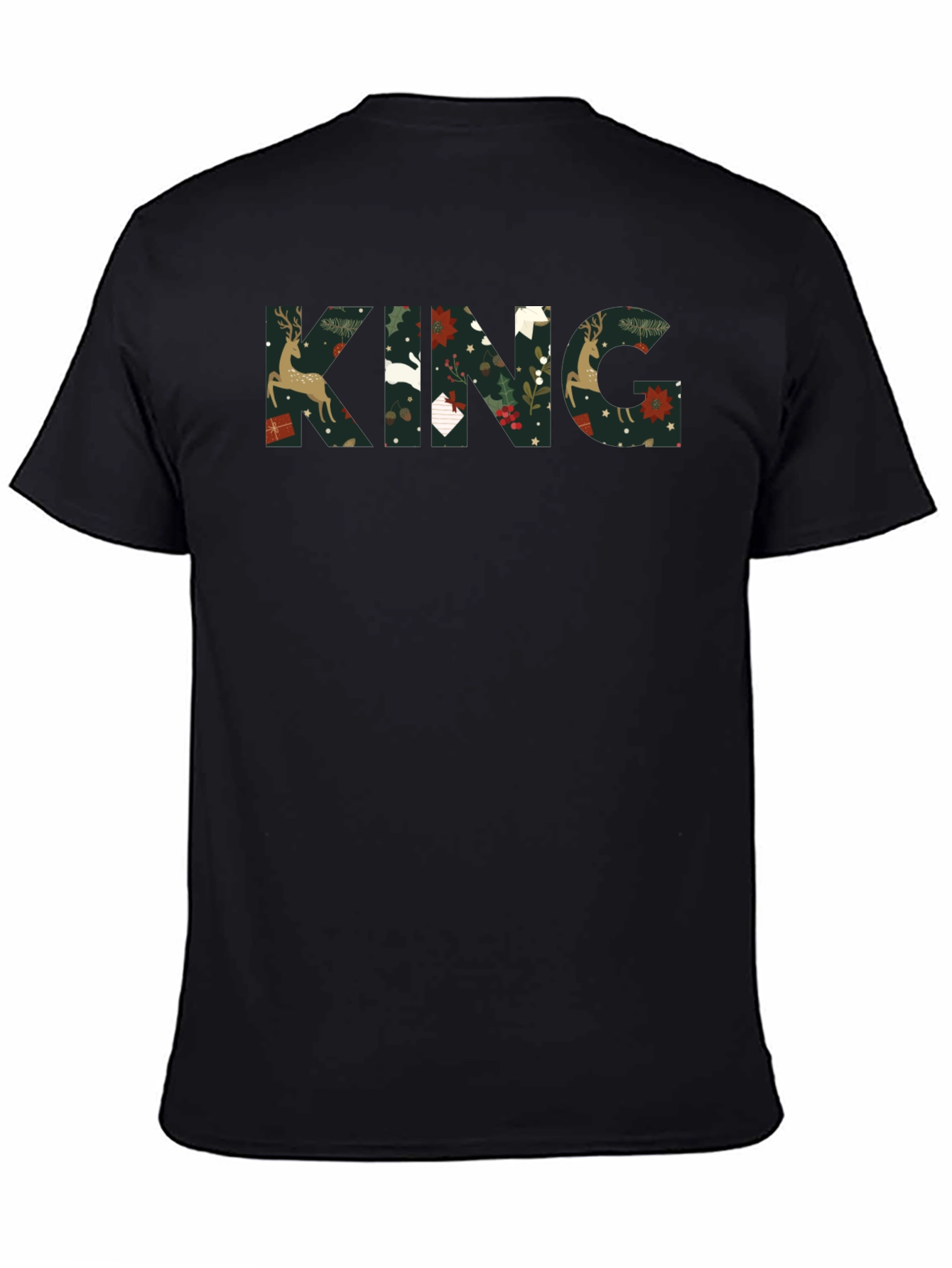 King Christmas Pattern Tee Shirt