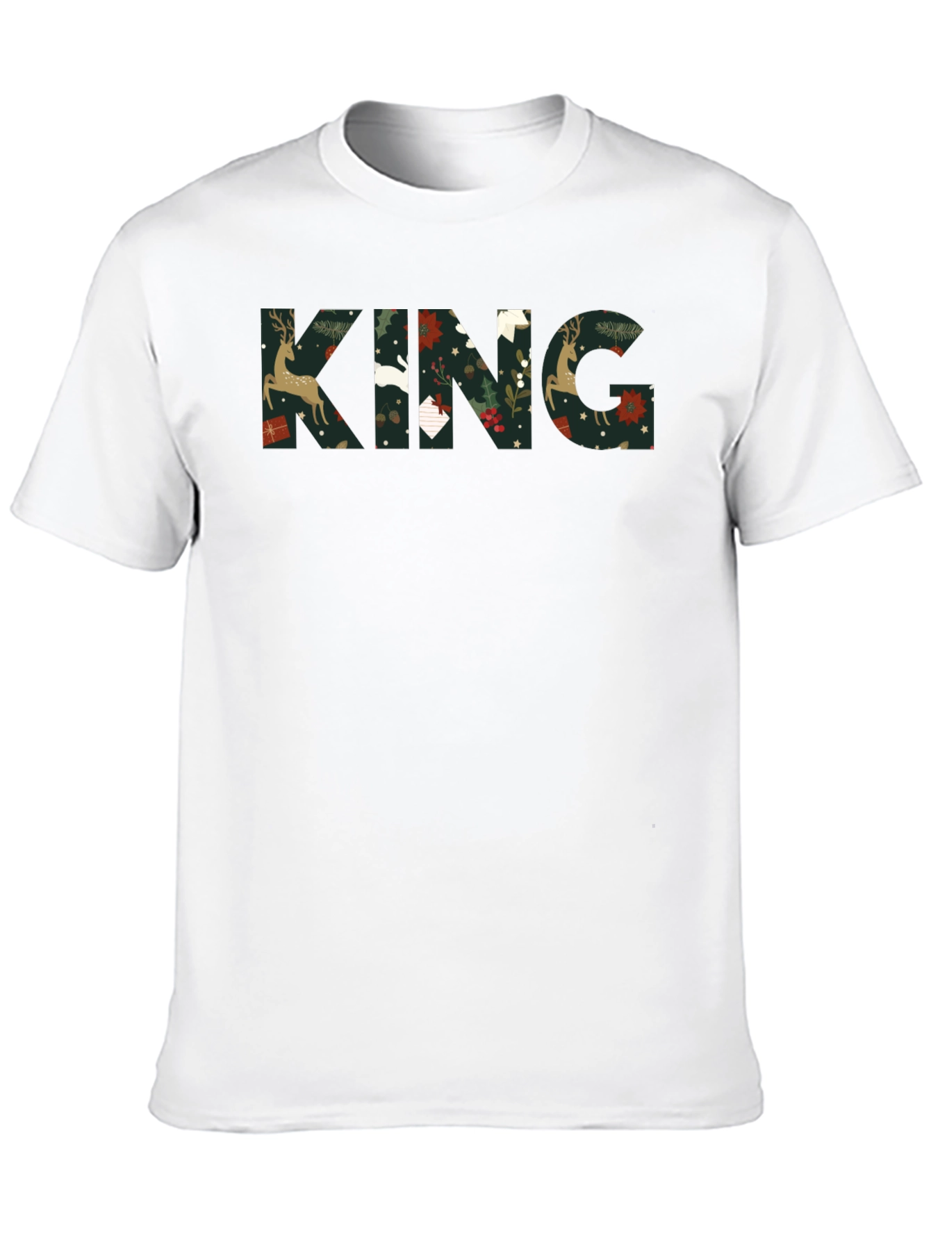 King Christmas Pattern Tee Shirt