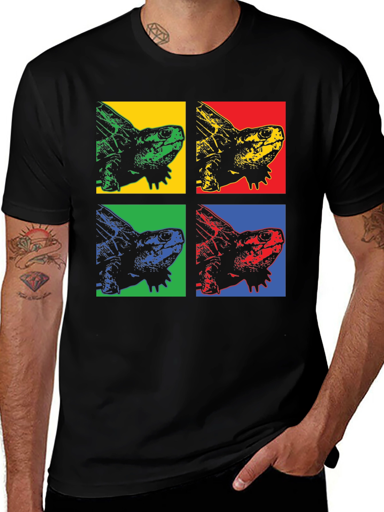 Pop Art Turtle Graphic T-Shirt