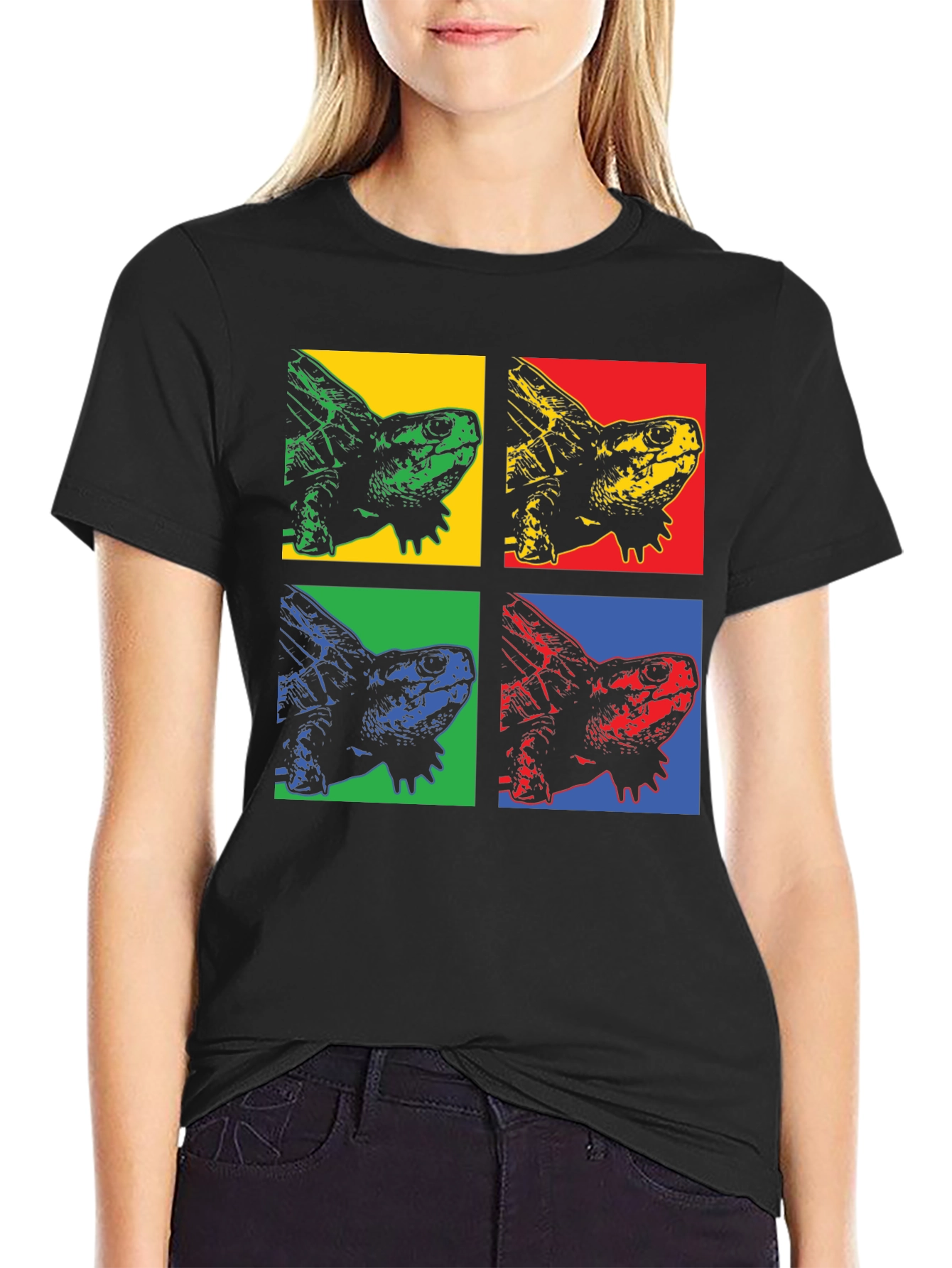 Pop Art Turtle Graphic T-Shirt