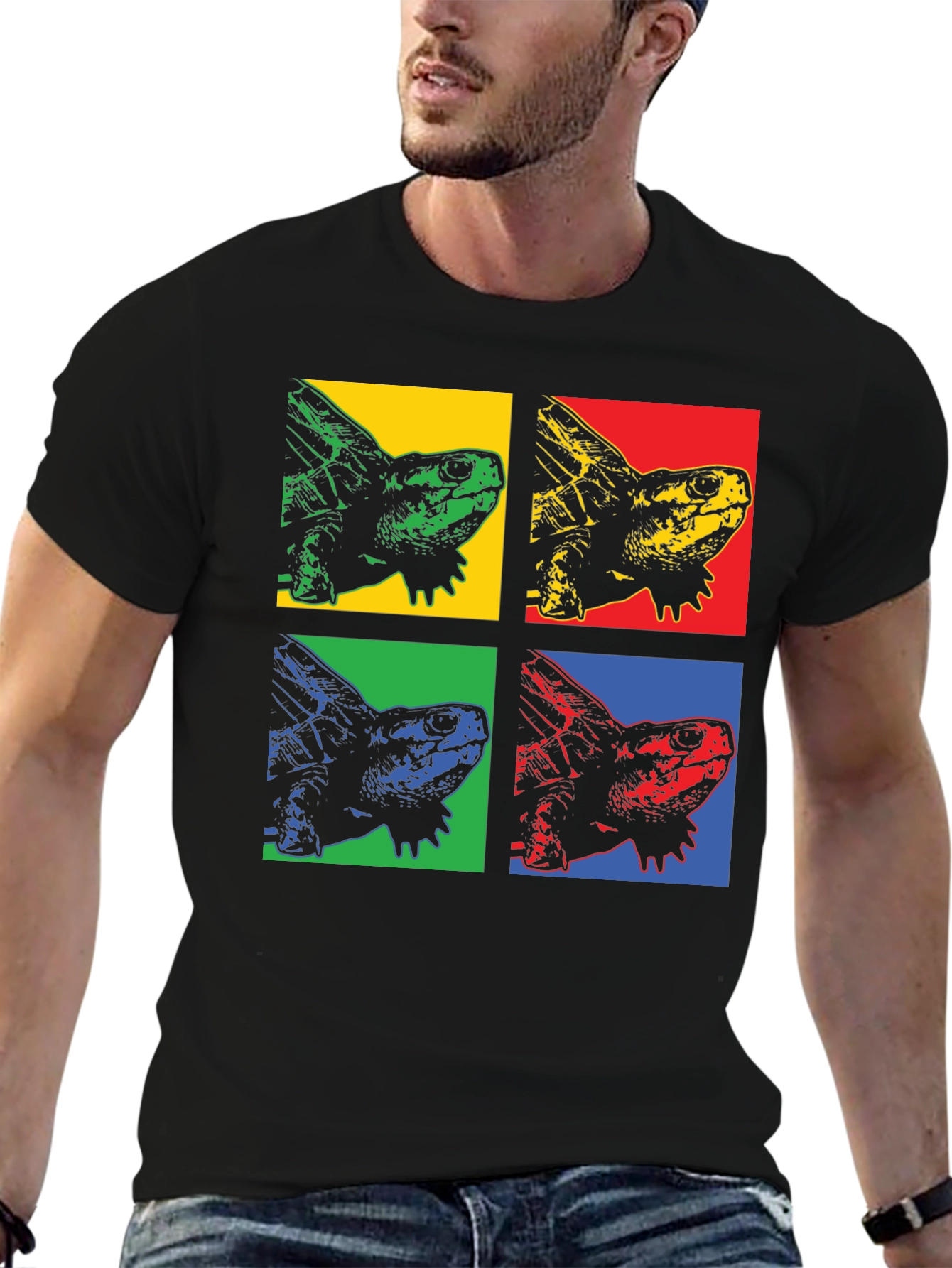 Pop Art Turtle Graphic T-Shirt