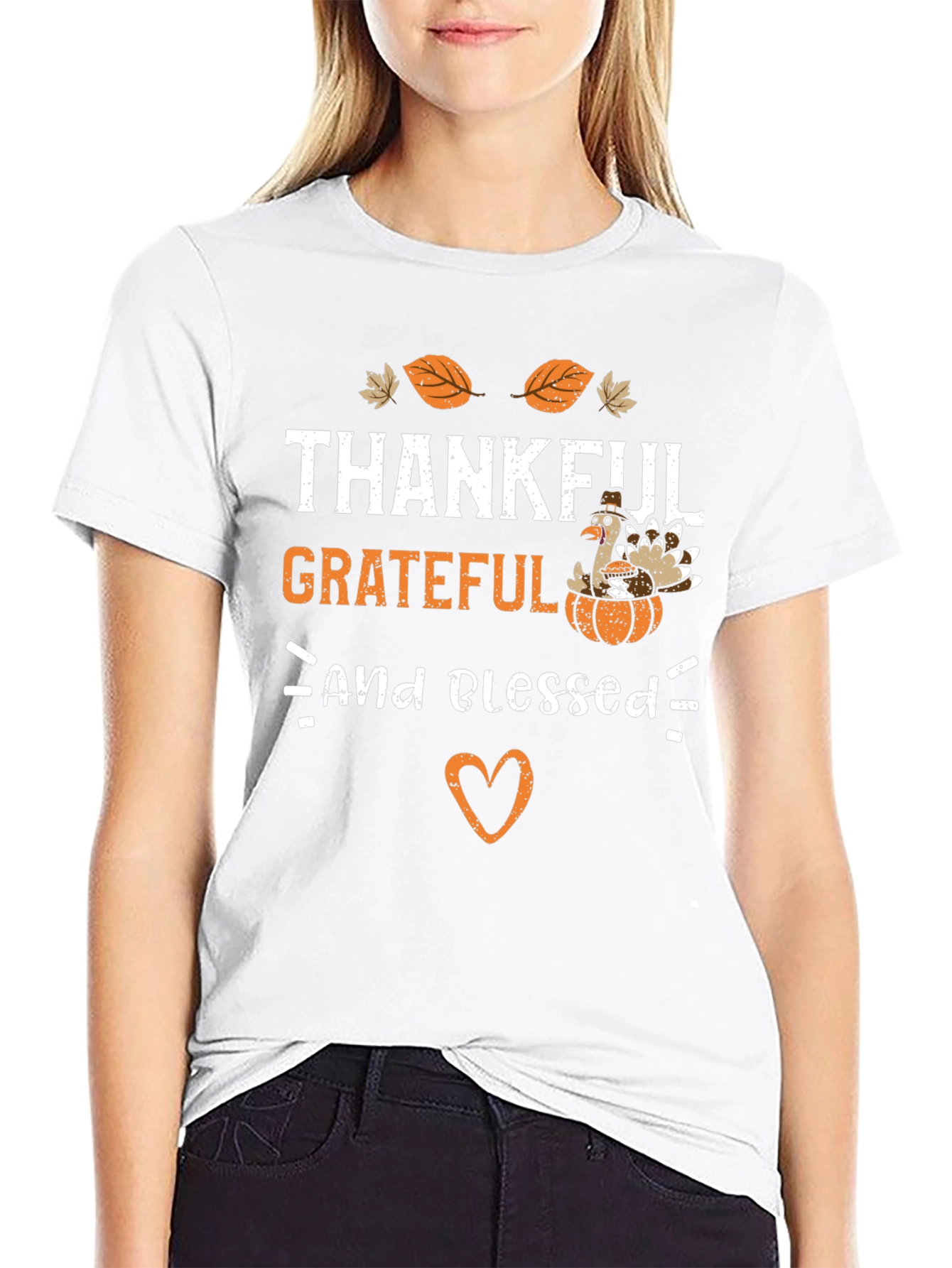 Thankful Grateful Blessed Turkey T-Shirt