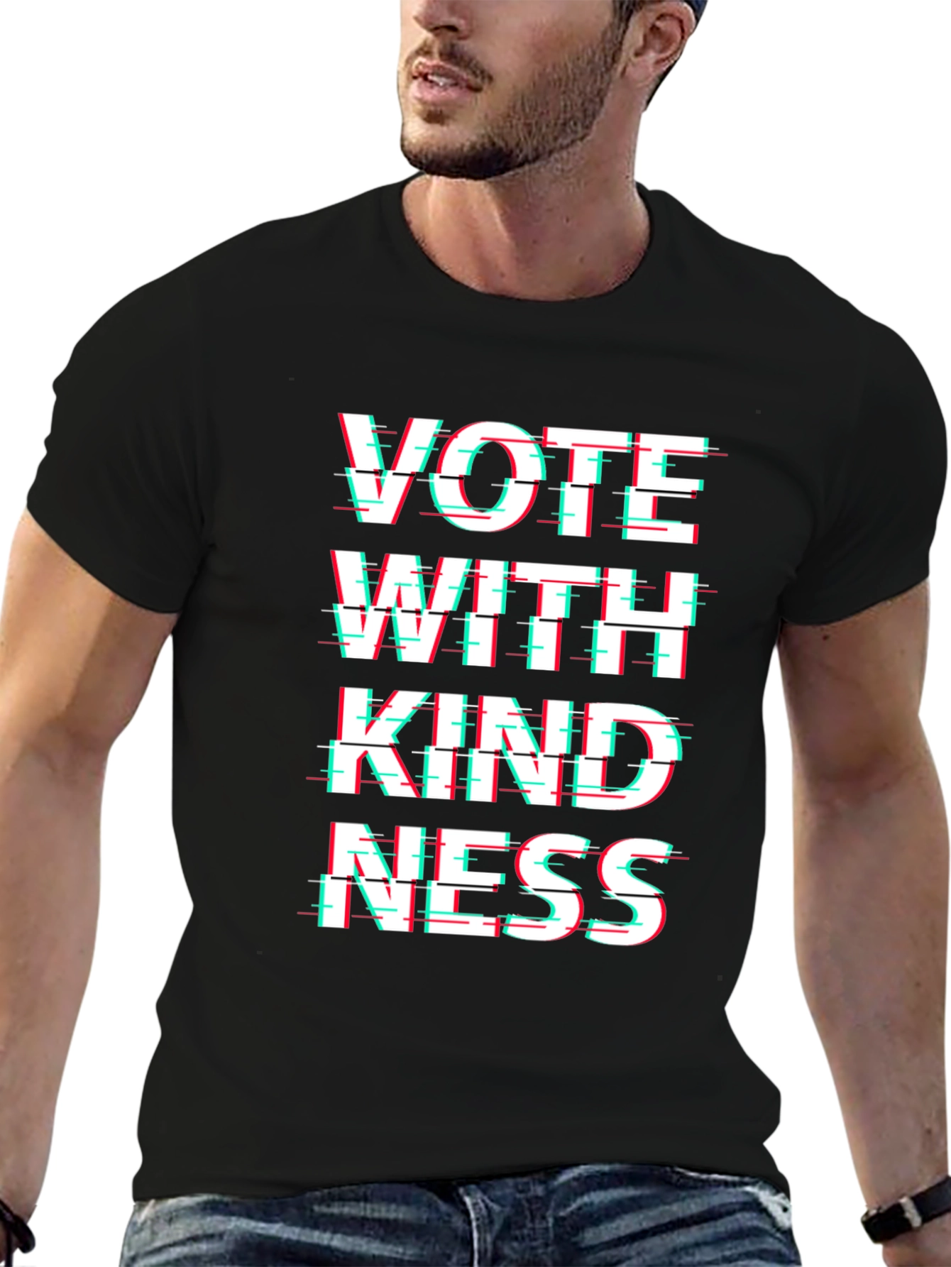 Vote With Kindness Black Graphic T-Shirt